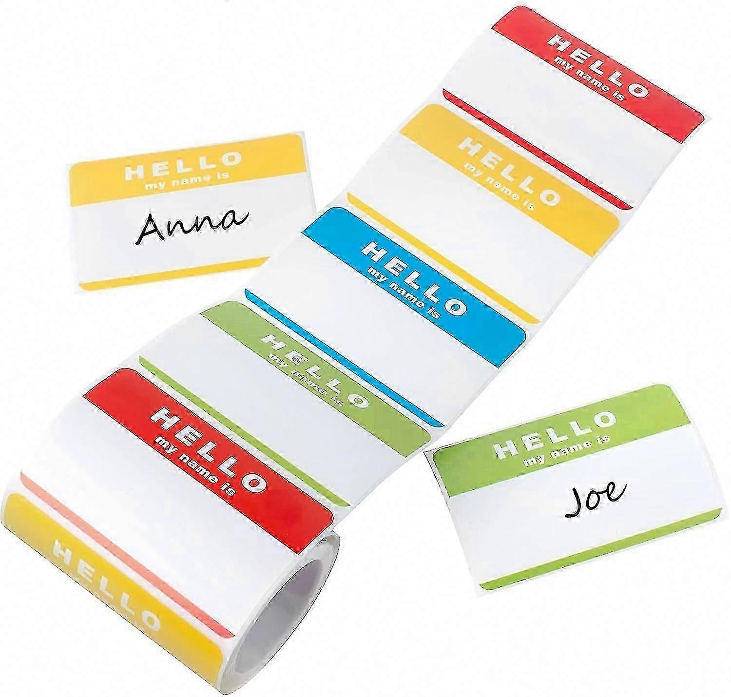 Hello My Name is Stickers - Self-Adhesive Name Tags for Classroom Office Home Party