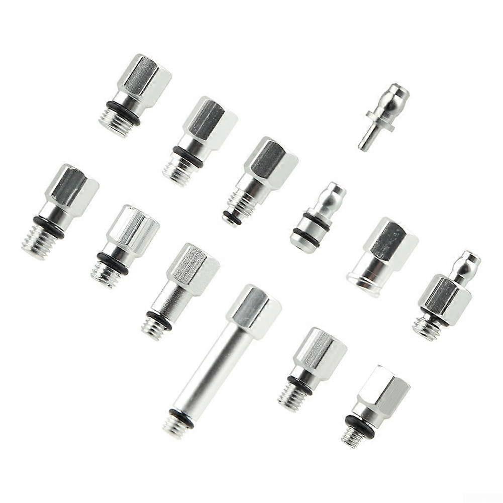 13-Piece Hydraulic Brake Connector Set for Bicycles, Aluminum Alloy, Various Fitting Options, Compatible with Multiple Models