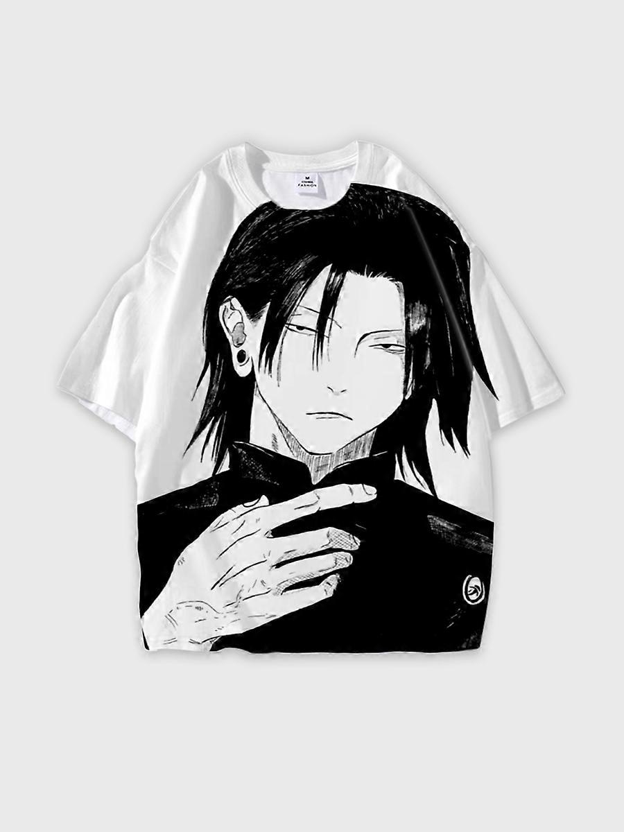 T-shirt round neck Character Pattern loose short sleeve P3347