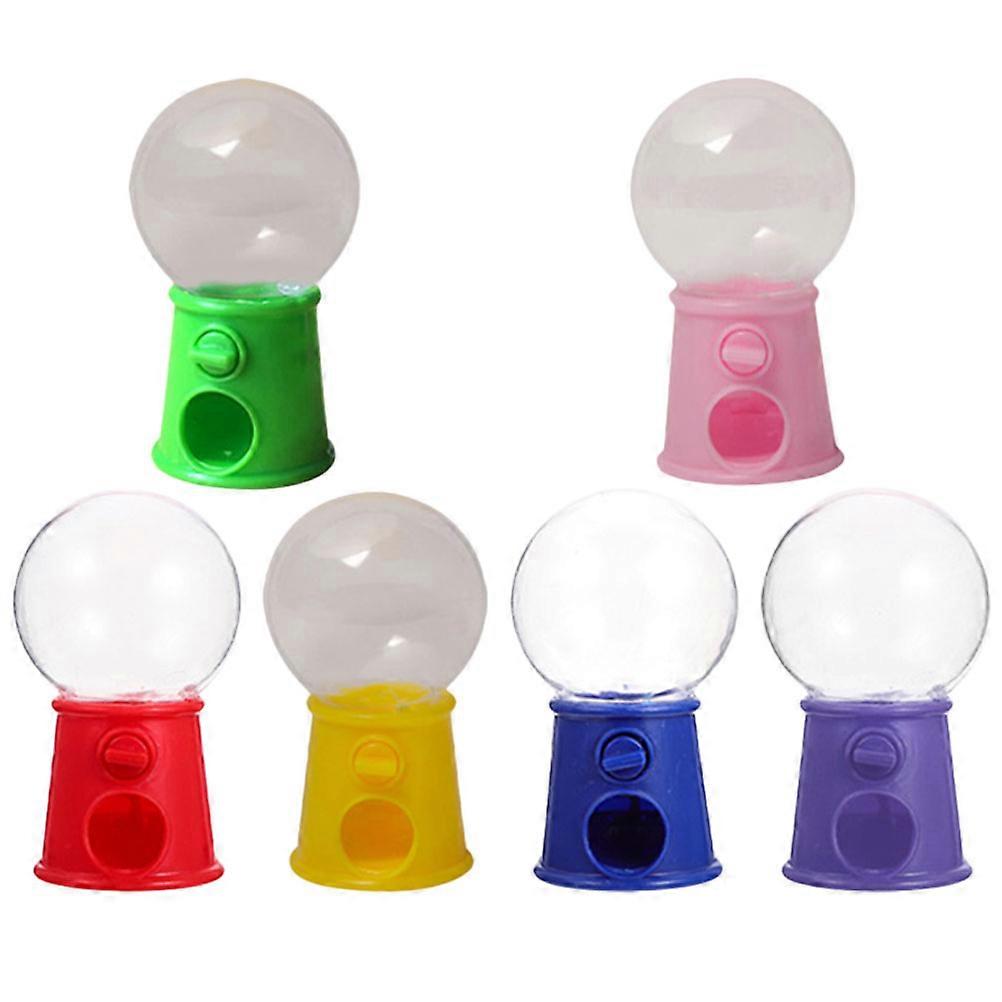 6pcs Mini Gumball Machine Desktop Cake Decor Gathering Candy Container Party Accessory