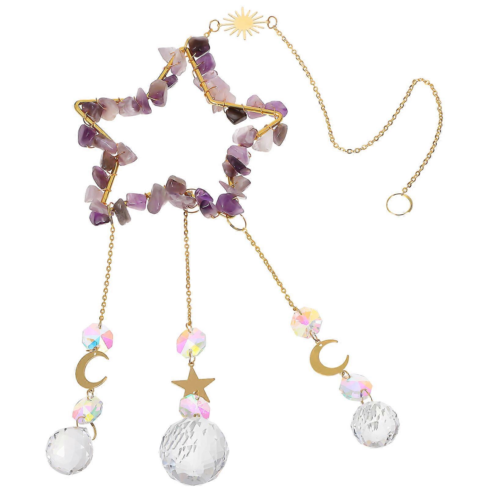 Sun Catcher Crystals Window Hanging Decor Assorted Color 21.3X3.9X1.6in 1Set