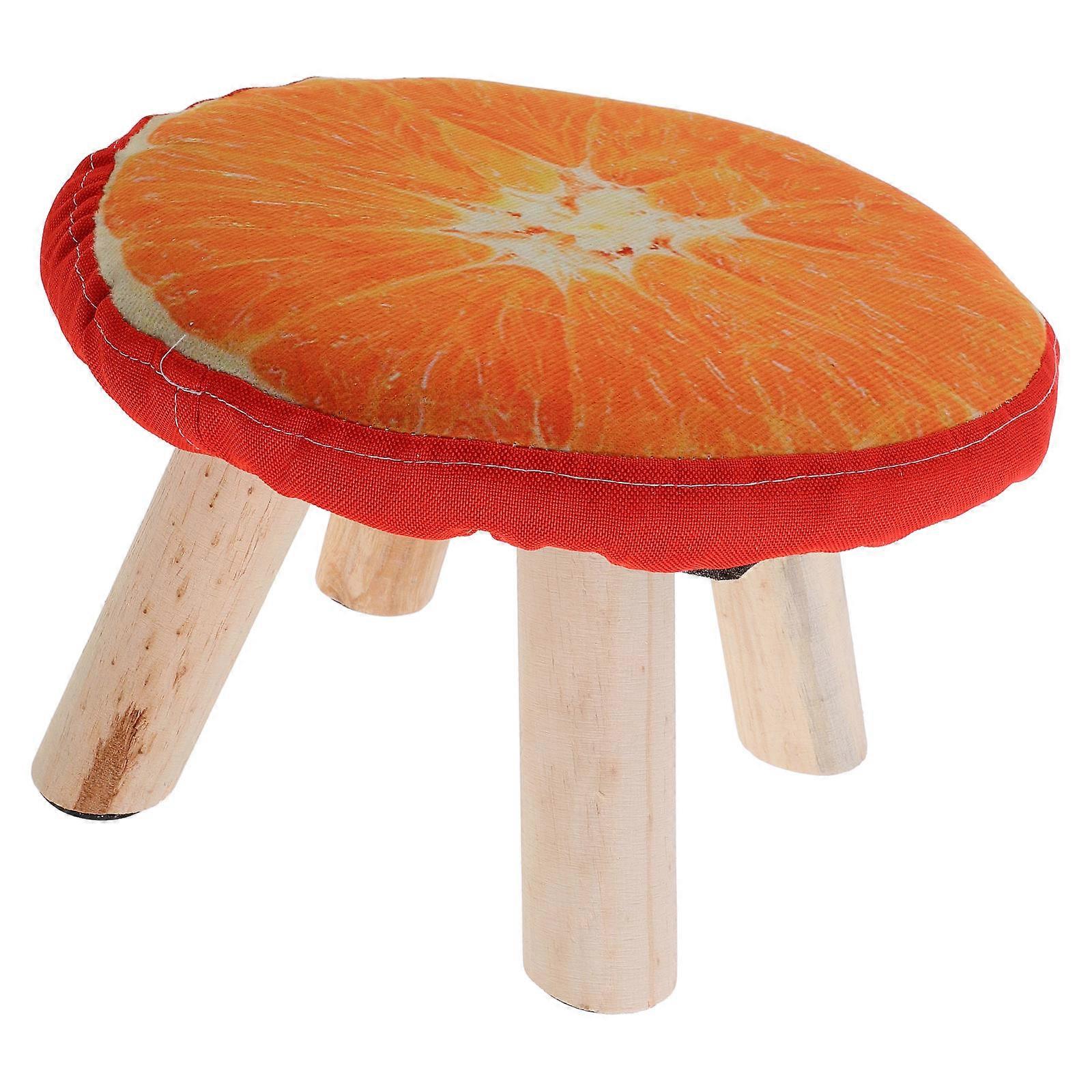 Home Shoe Changing Stool Wooden Non Slip Cute Mushroom Shape Kids Adults Home Nail Salon 27.00X27.00X16.00CM 1Pcs