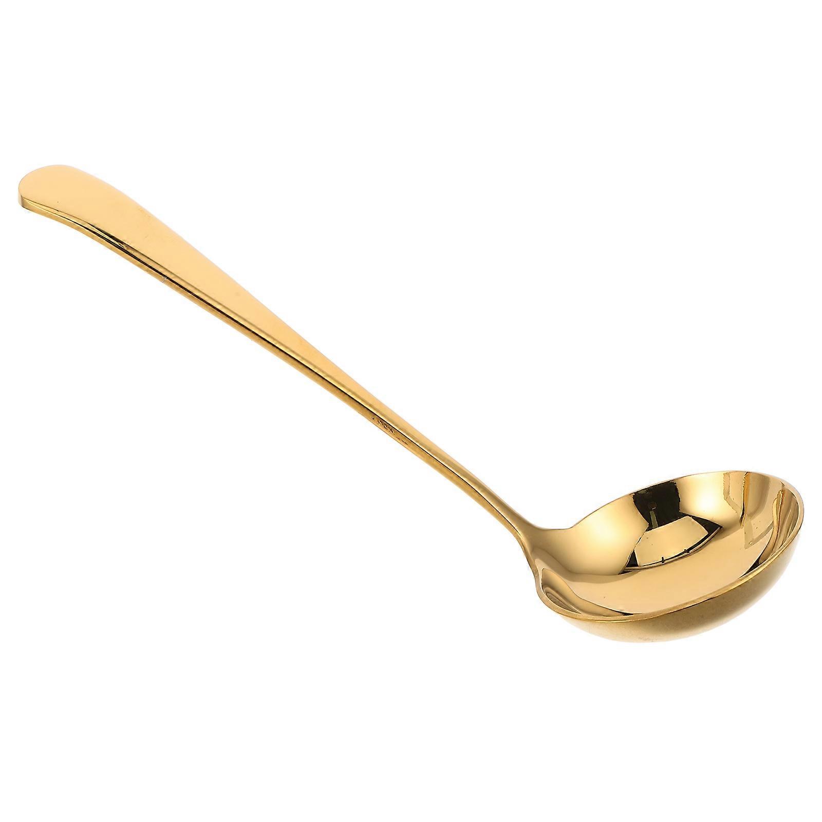 Long Handle Cooking Spoon for Hotpot, Gravy & Soups – Seamless, Easy to Clean Design for Home and Restaurant Kitchens