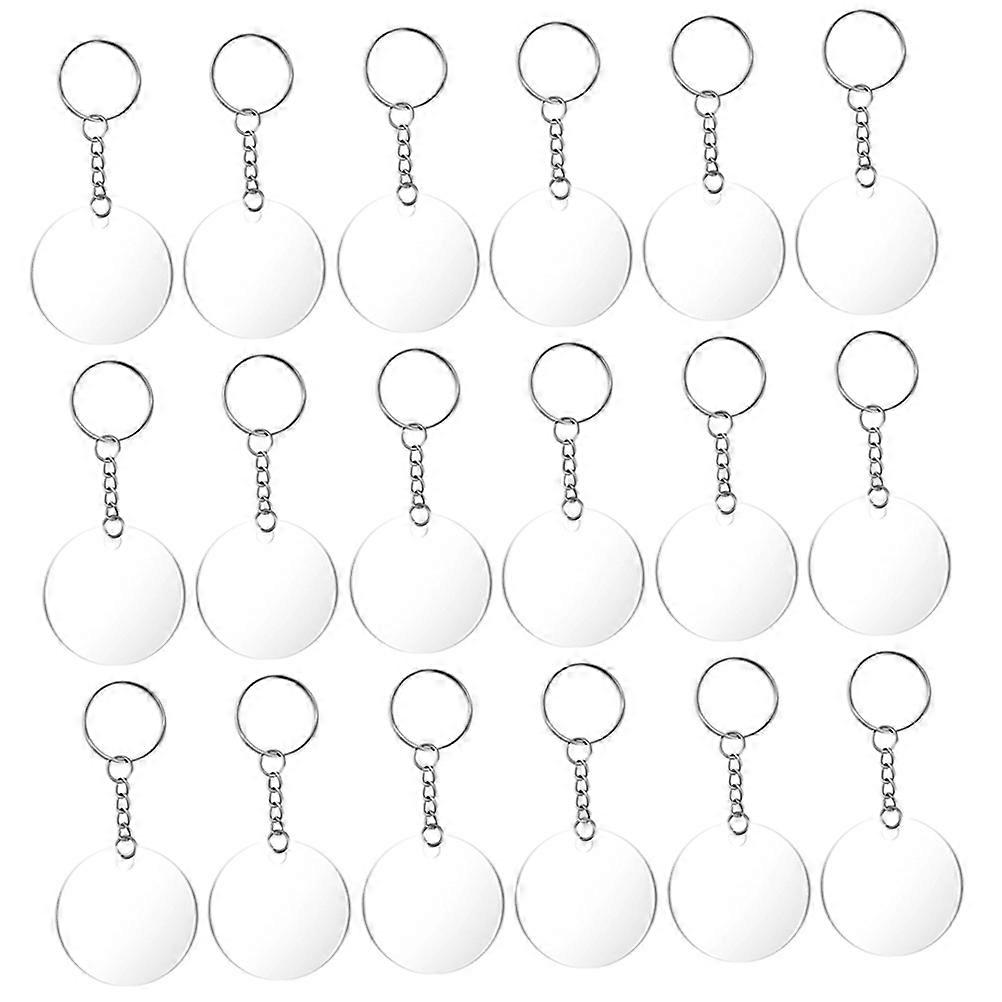 60 Pcs Round Acrylic Keychain DIY Set for Decor with Excellent Workmanship Smooth Edges 0.75 Inches