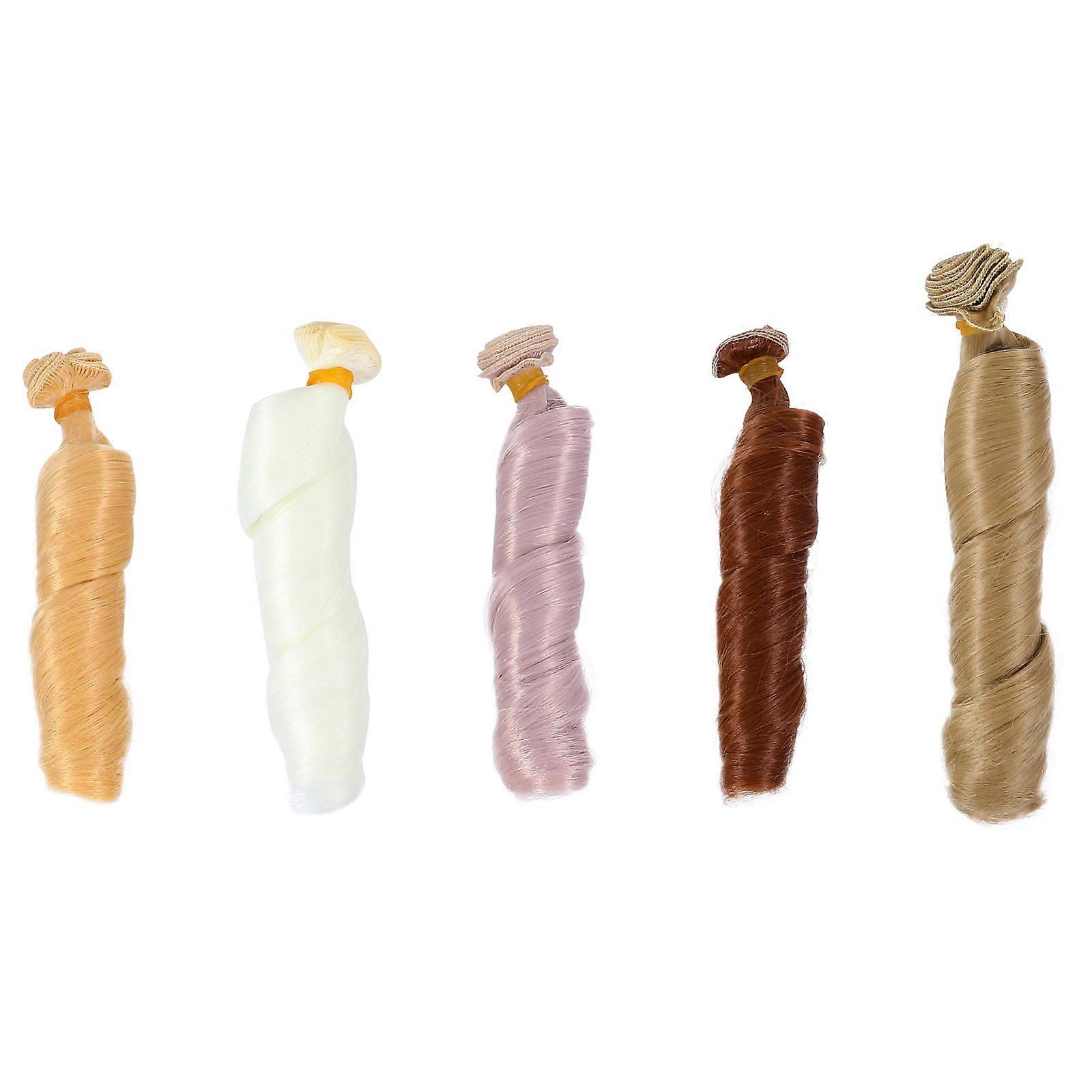 DIY Supply Heat Resistant Doll Wig Made of Synthetic Materials for Girls to Assorted Color