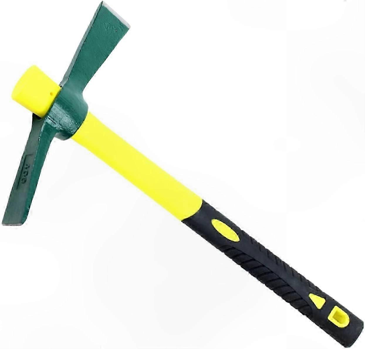 Gardening Mattock Hoe with Steel Head and Fiberglass Handle for Weeding, Digging, and Farm Tasks, 38.5 x 22.5 cm