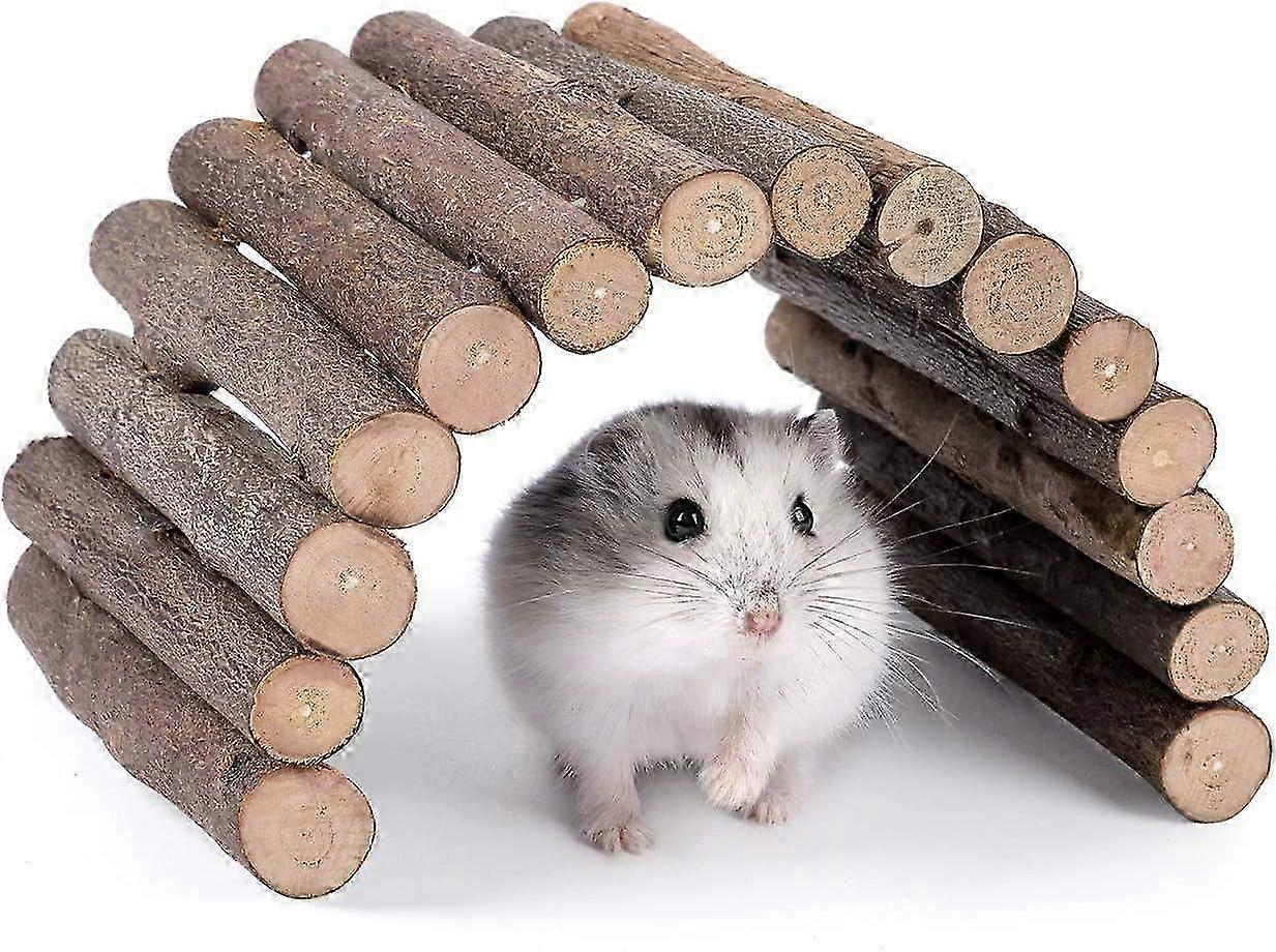 Wooden Hamster Mouse Ladder Bridge - Chew Toy for Guinea Pigs, Rats, Hedgehogs, Gerbils & Sugar Gliders - Fun Small Animal Accessory