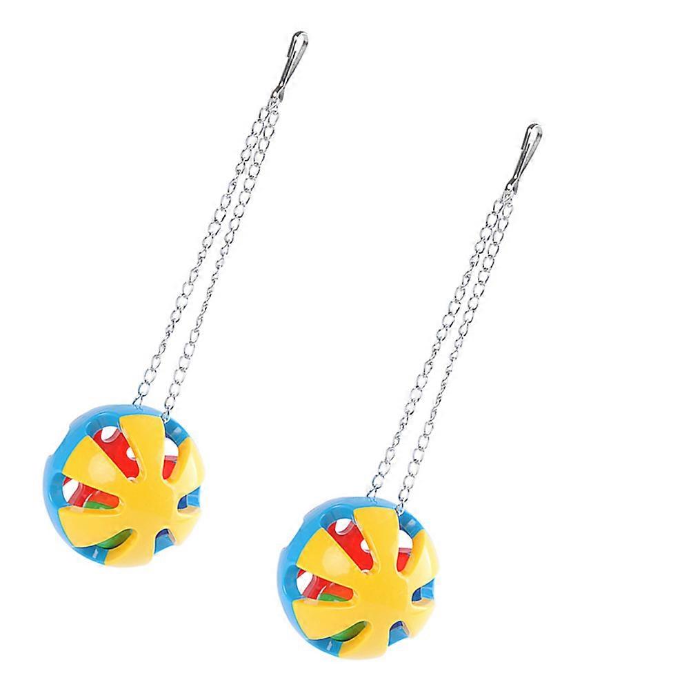 Tricolor Parrot Toys 2Set For Pet Playing Indoor With Assorted Color Durable Plastic Ball Design