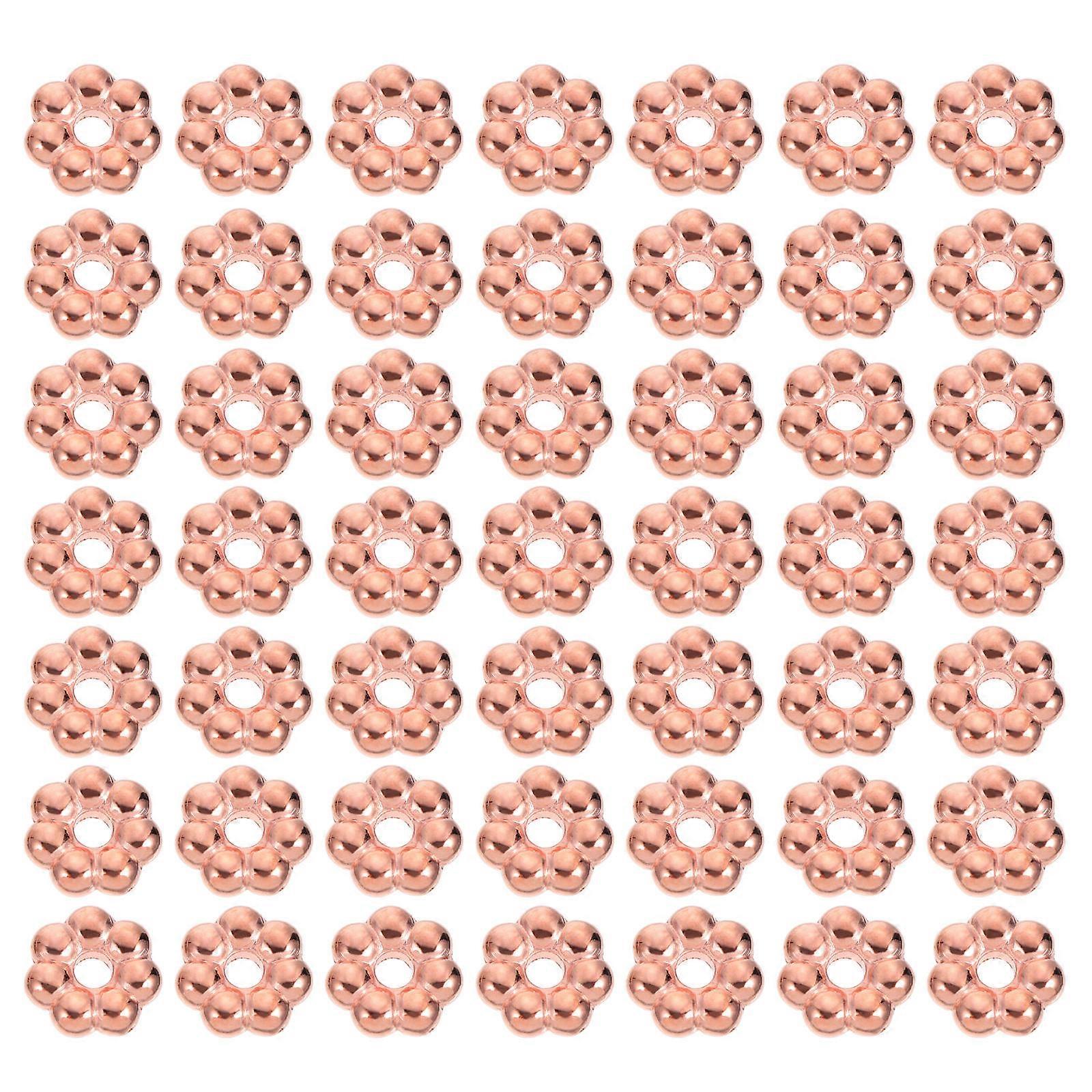 2000 Pcs Rose Gold Flowershaped Beads Plastic for DIY Jewelry Making and Crafting