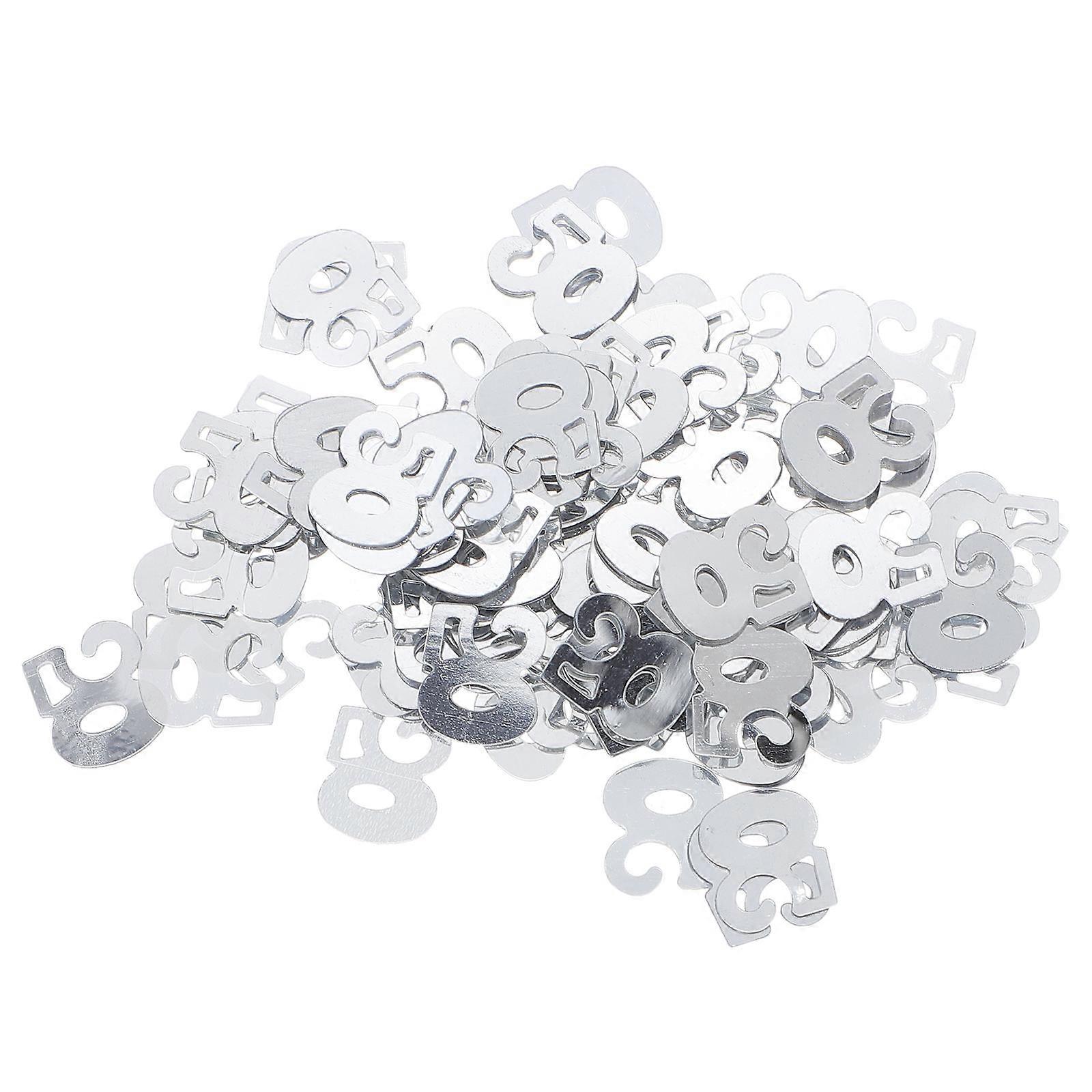 Number 50 Sequins Confetti Decoration 1200Pcs For Birthday Parties And Anniversary Celebrations With Silver Color And Party Supplies Function