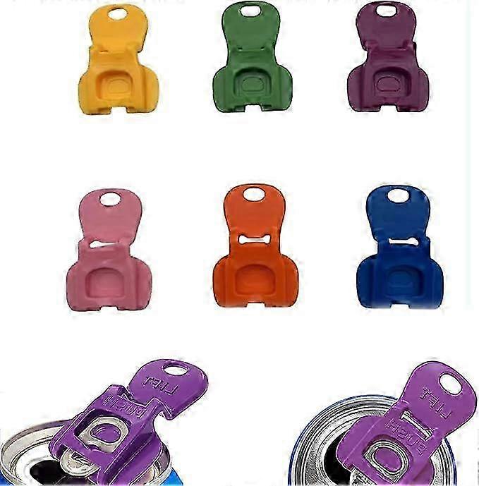 6-Pack Silicone Drink Protectors with Built-In Tab Opener - Universal Can Cover for Soda, Beer & Energy Drinks - Reusable, BPA-Free (6 Colors)
