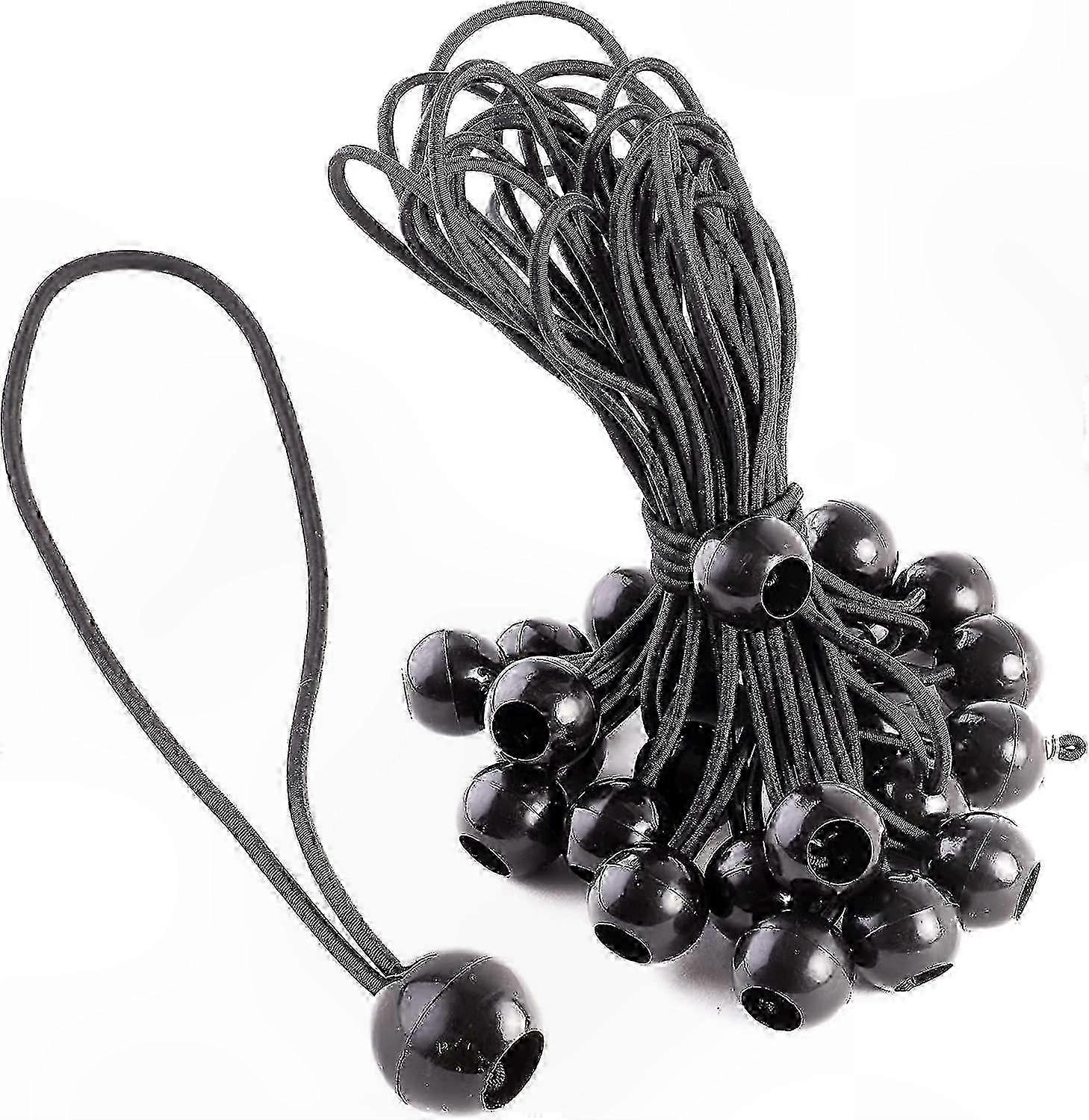 8.25 Inch Bungee Cords with Ball Hooks - 25 Pack - Durable Elastic Ties for Securing Loads