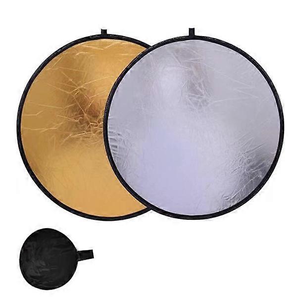 Reflector Photography, 60 cm Portable 2-in-1 Round Reflector Foldable for Photography Photo Studio Lighting