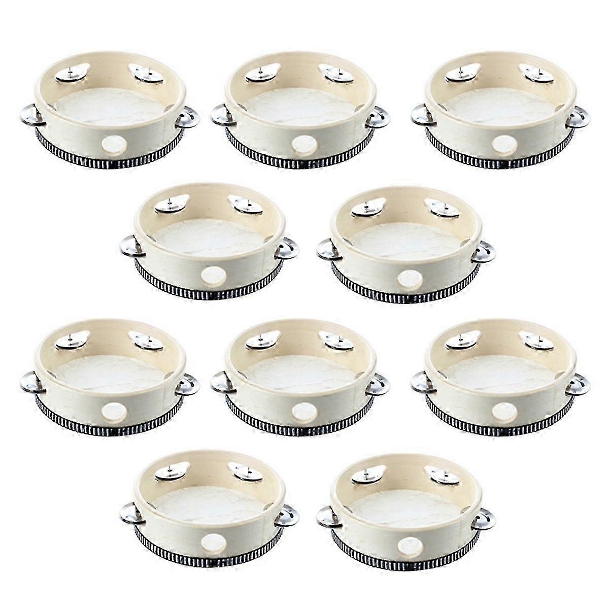 10個のミュージカルタンバリンドラムラウンドパーカッション楽器子供大人KTVパーティーギフト