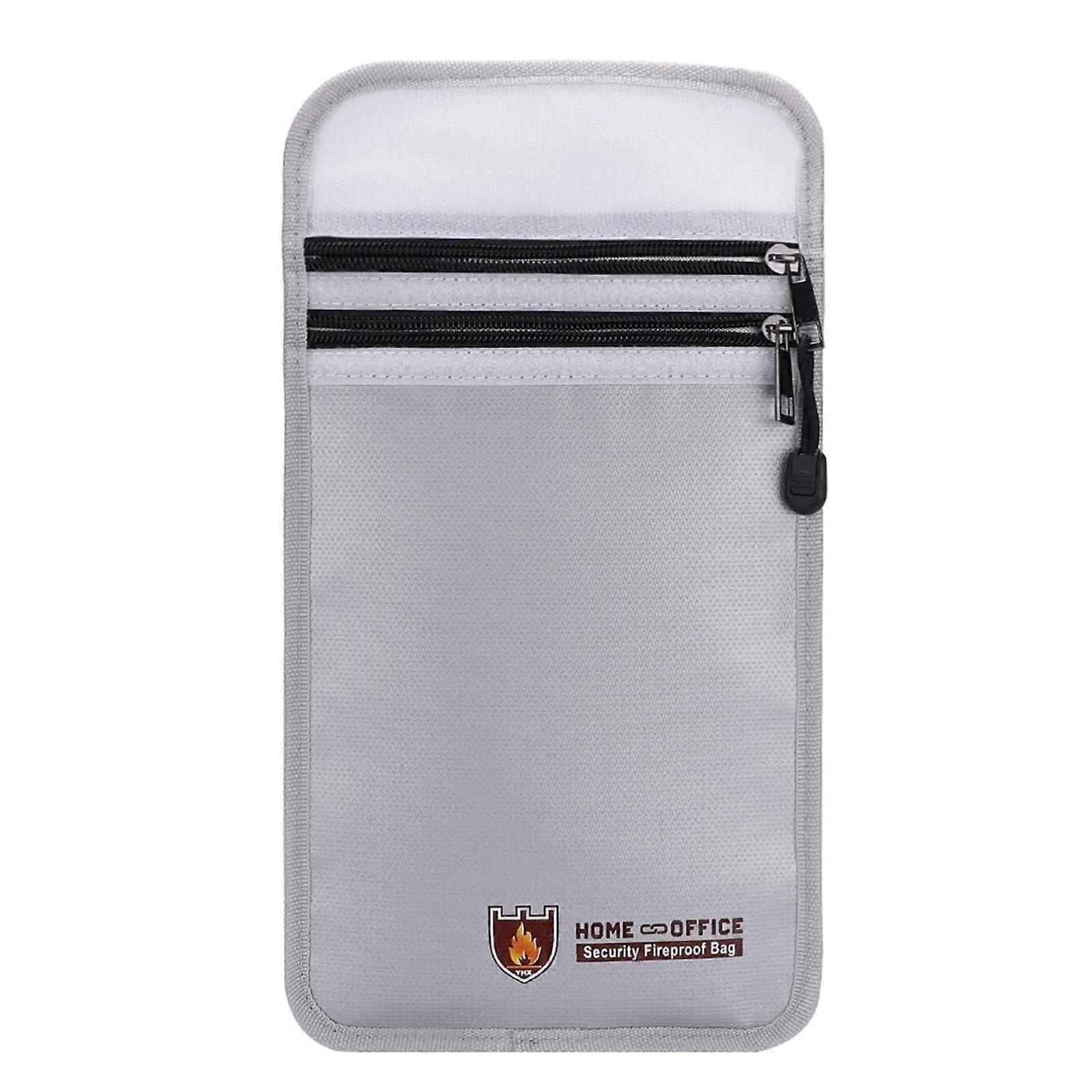 Fireproof Document Bag Secure File Storage For Files And Records One Size Silver Document Organizer