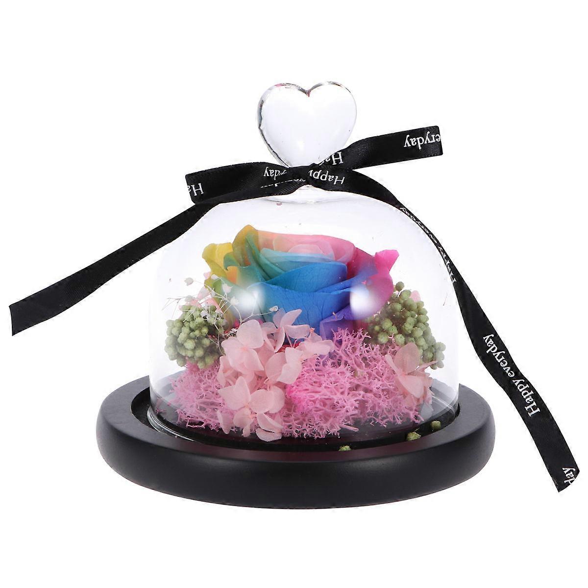 結婚記念日や誕生日プレゼントのためのガラスのバラの永遠の花の装飾ギフト1パック