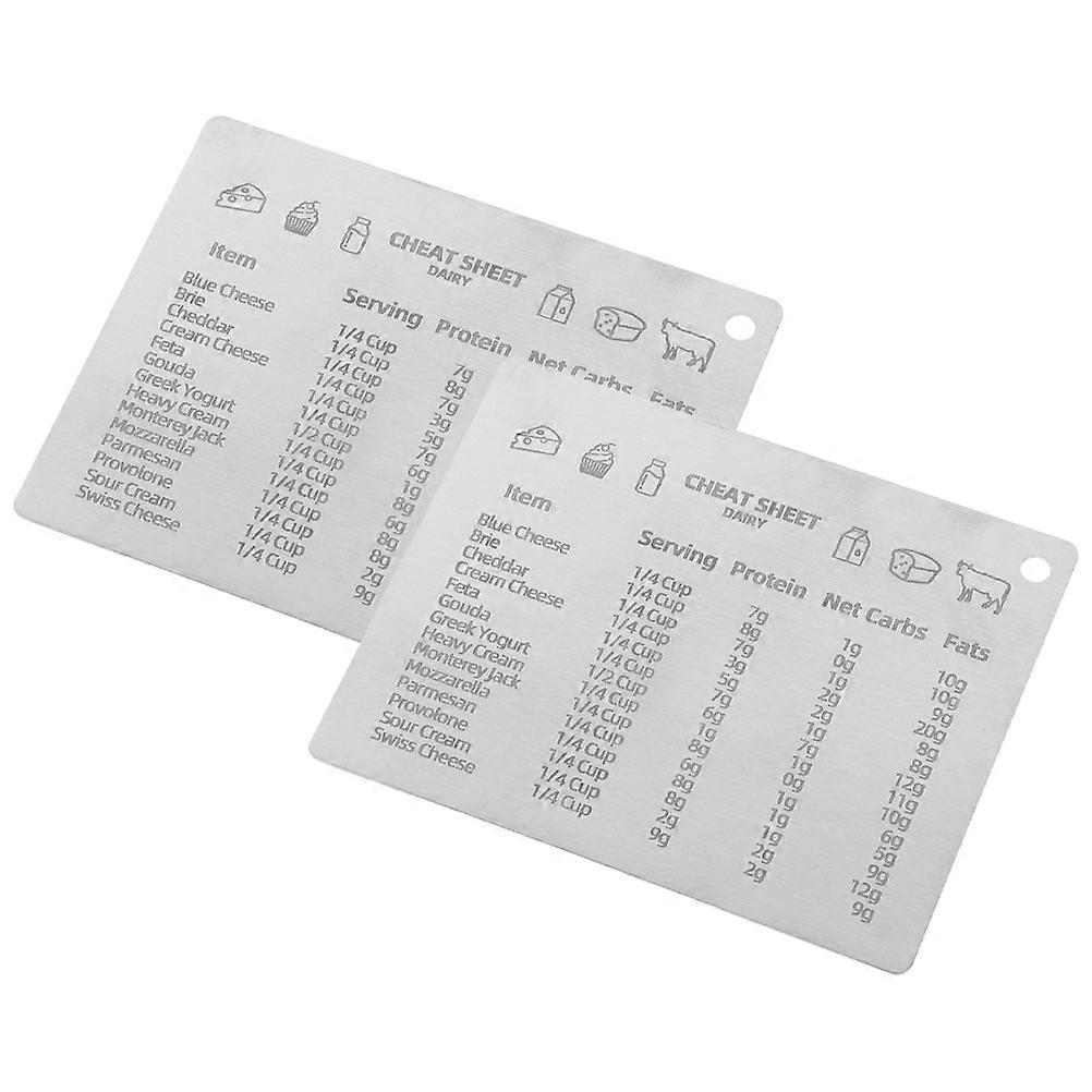 Magnetic Kitchen Conversion Chart 2Pcs Practical Design Cooking Baking Measurement Conversion Assorted Color Stainless Steel