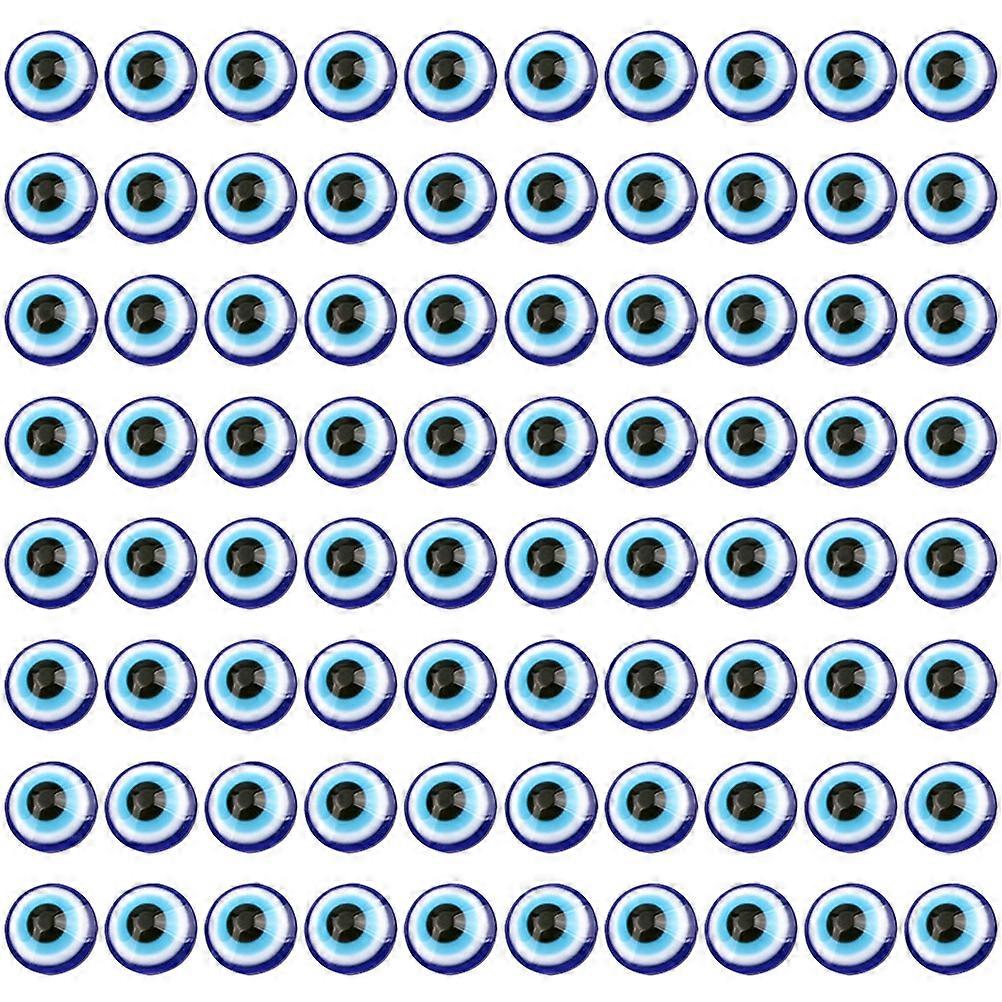 200pcs Blue Evil Eye Beads for Jewelry Making – Flat Back Resin Charms for DIY Crafts, Bracelets, Necklaces & Scrapbooking Projects