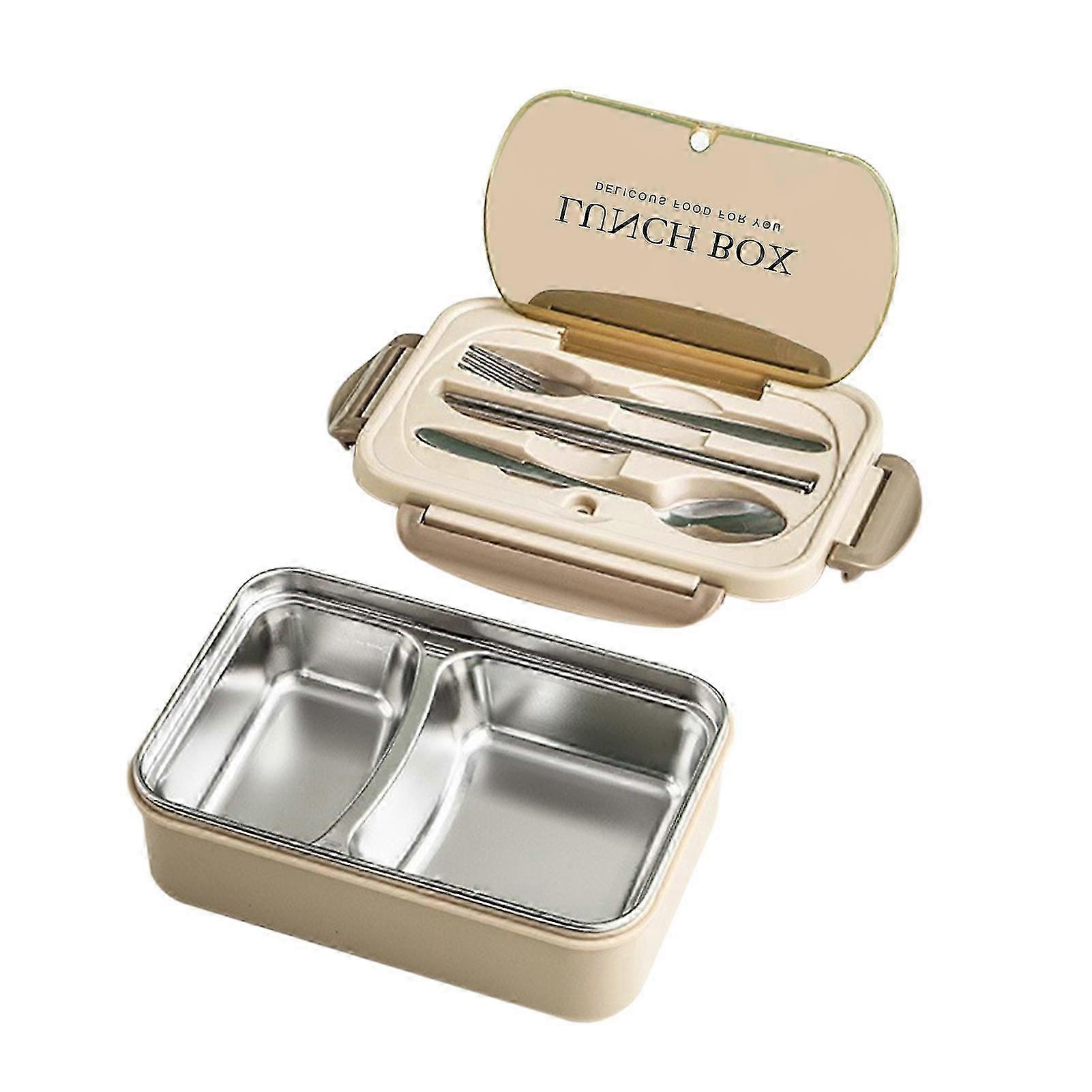 Leak Proof Bento Box for Kids Adults 3-Compartment Lunch Container with Utensils BPA Free Air-Tight Seals Food-Grade Reusable Food Container