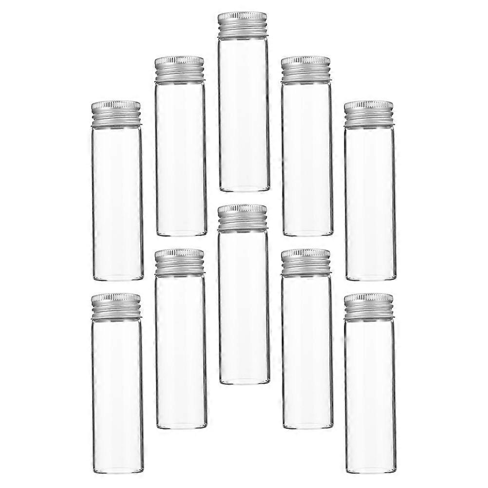 10Pcs Transparent Empty Tube Bottles For Travel Kitchen Use With Silver Aluminum Glass Material