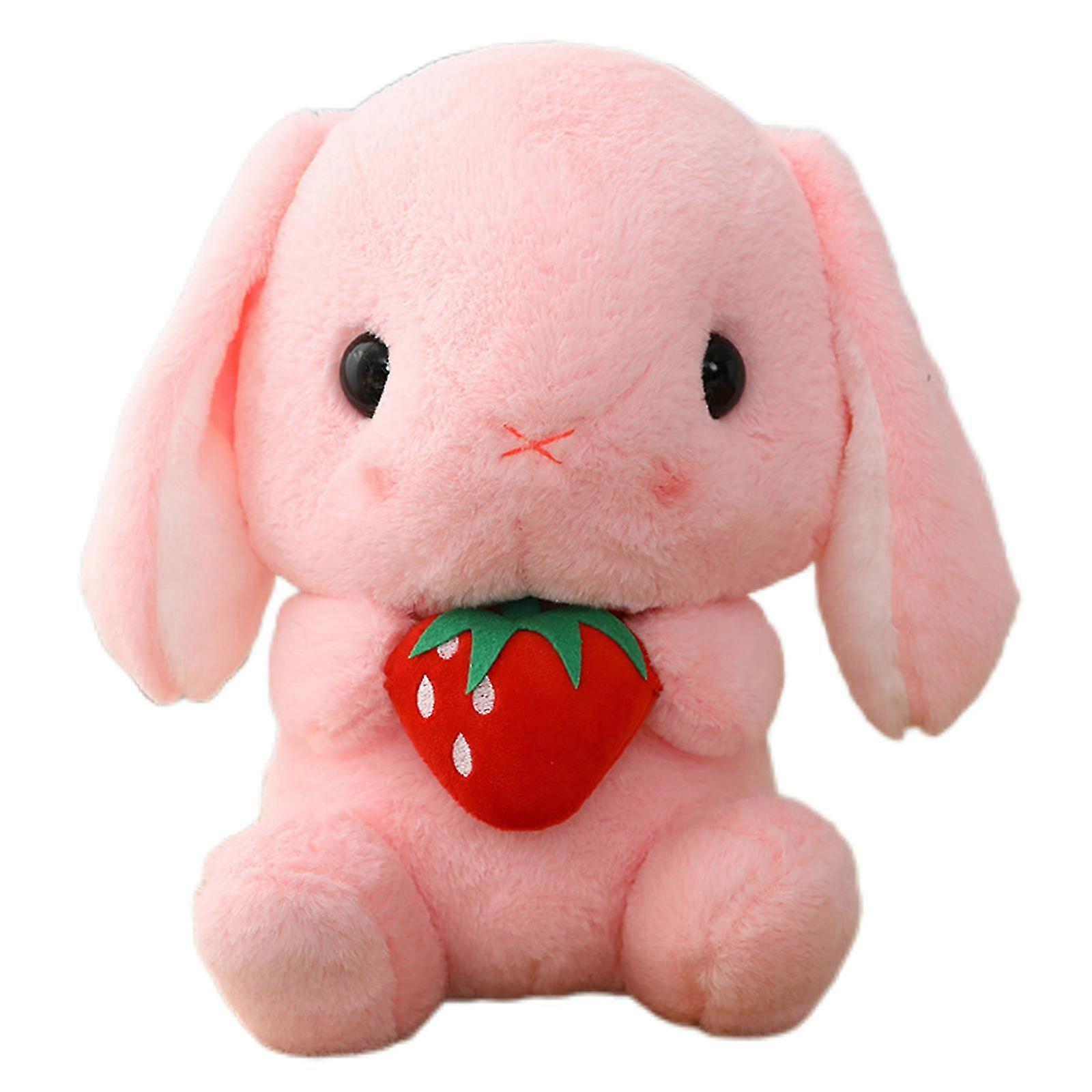 2025 Sitting Lop Eared Rabbit, Soft Toy - Easter White Rabbit Stuffed Bunny Animal with Carrot Soft Lovely Realistic Long-Eared Standing Pink Plush To