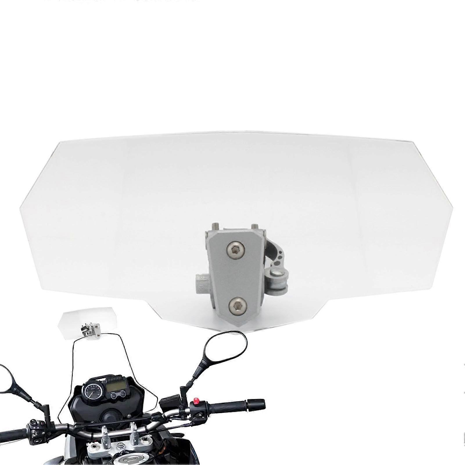 Motorcycle Wind Screen Adjustable Windshield Clip-On Wind Deflector Transparent Extension Heightened Windshield