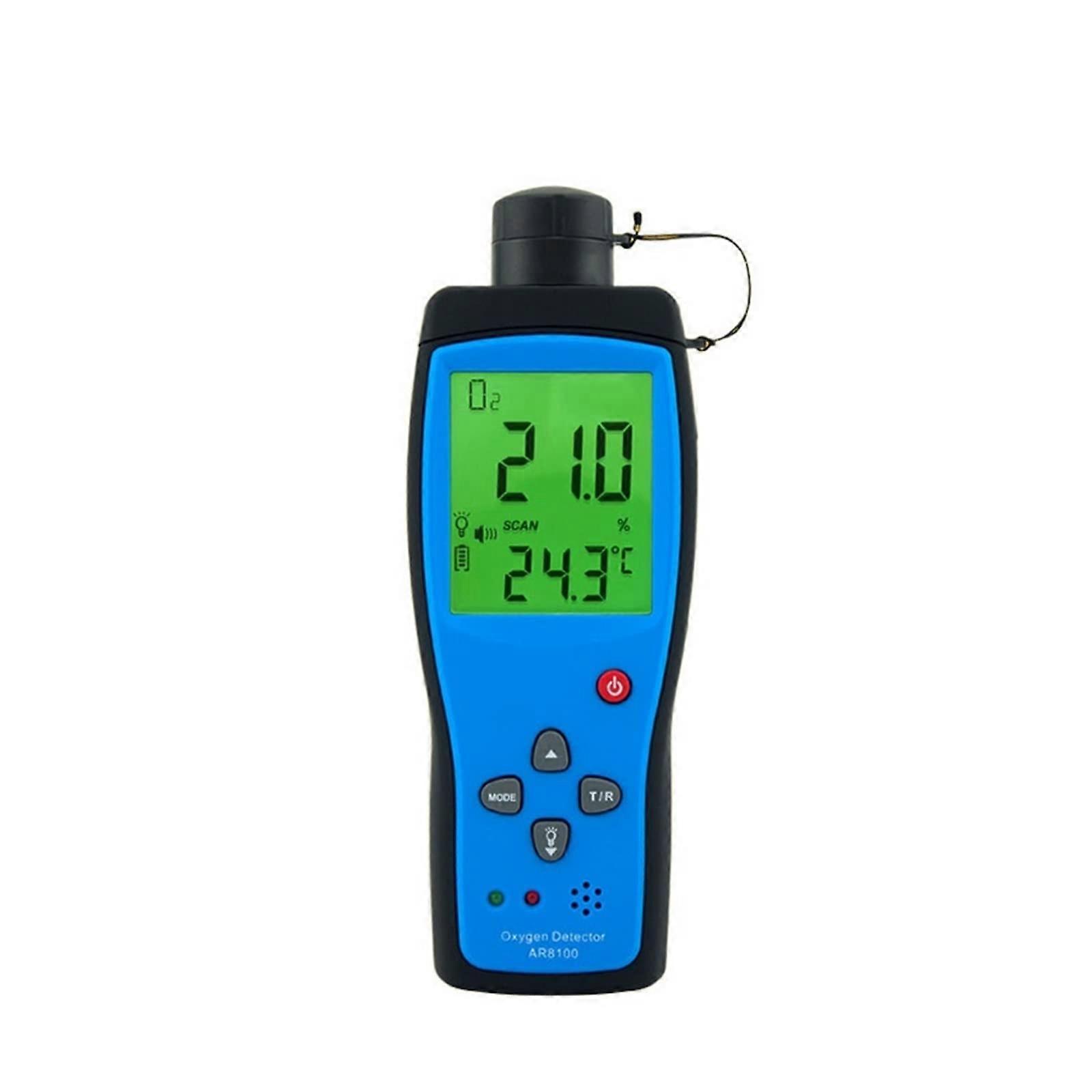 Oxygen Detectors Professional Tester Smart Sensor AR8100 Handheld Precision O2 Meter Digital Tester with Battery, Multifunctional