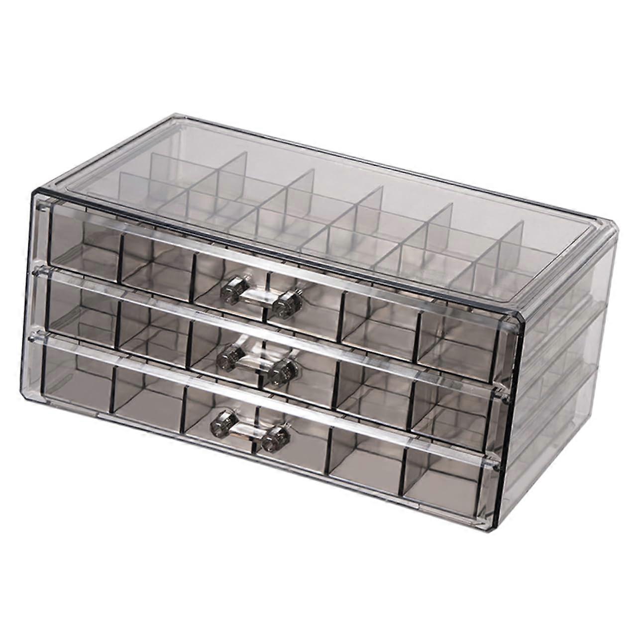 Hanger Sunglasses Case for Men, Transparent Drawer Organiser for Bracelets and Necklaces, Grey Travel Storage Solution