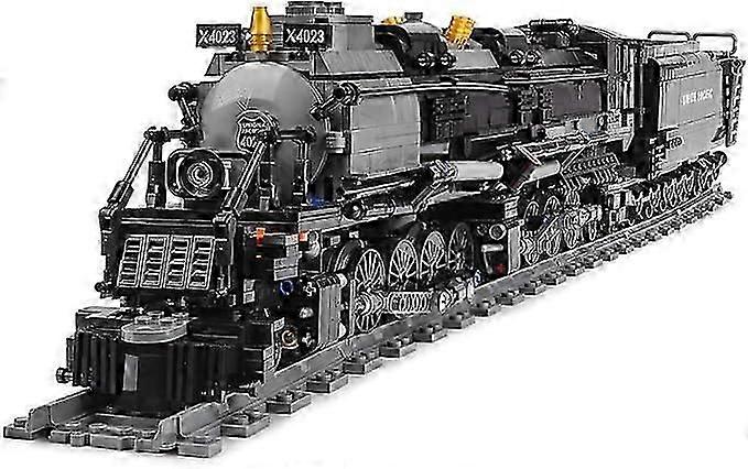 Steam model train building blocks, build train building blocks set, large locomotive display toy with train track, top gift for train lovers