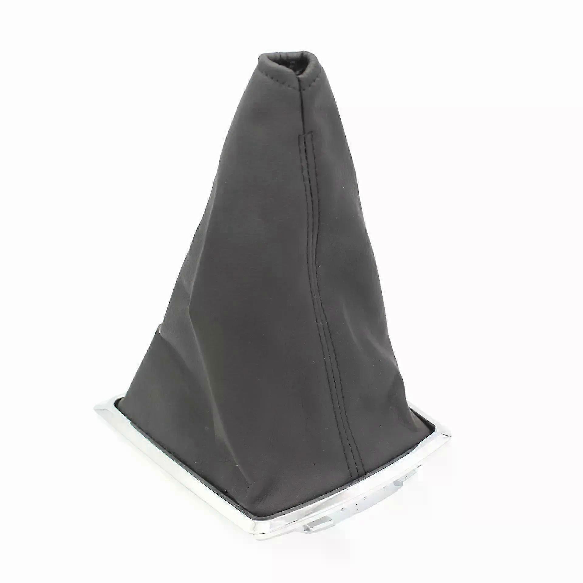Car Gear Shift Knob Leather Gaiter Boot Cover Case Chrome Frame for Ford Focus 2 MK2 2005 2006 2007 2008 2009 2010 2011 2012 hwy
