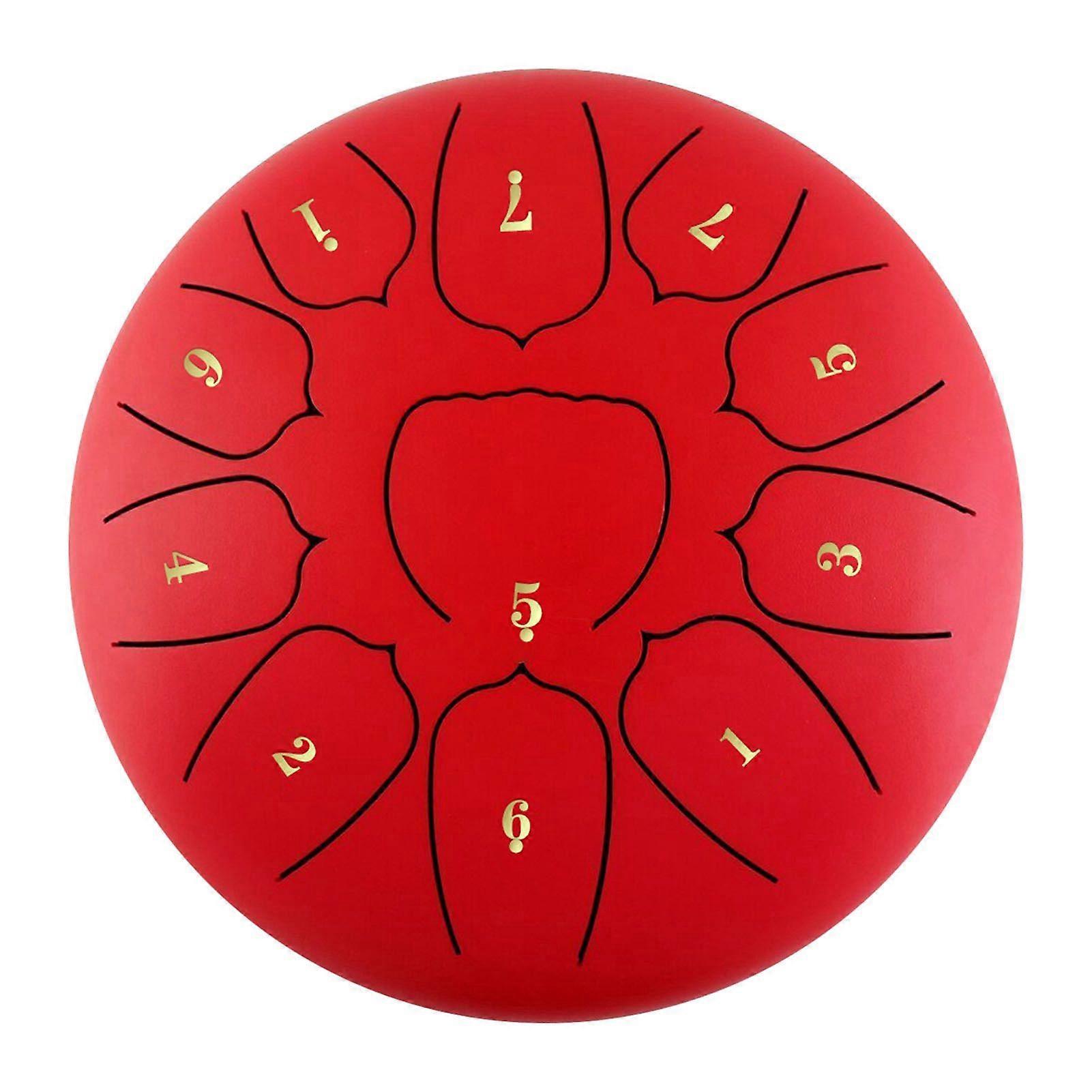 6 Inch Steel Tongue Drum 11 Notes Handpan Drum with Drum Mallet Finger Picks Percussion for Meditation Yoga