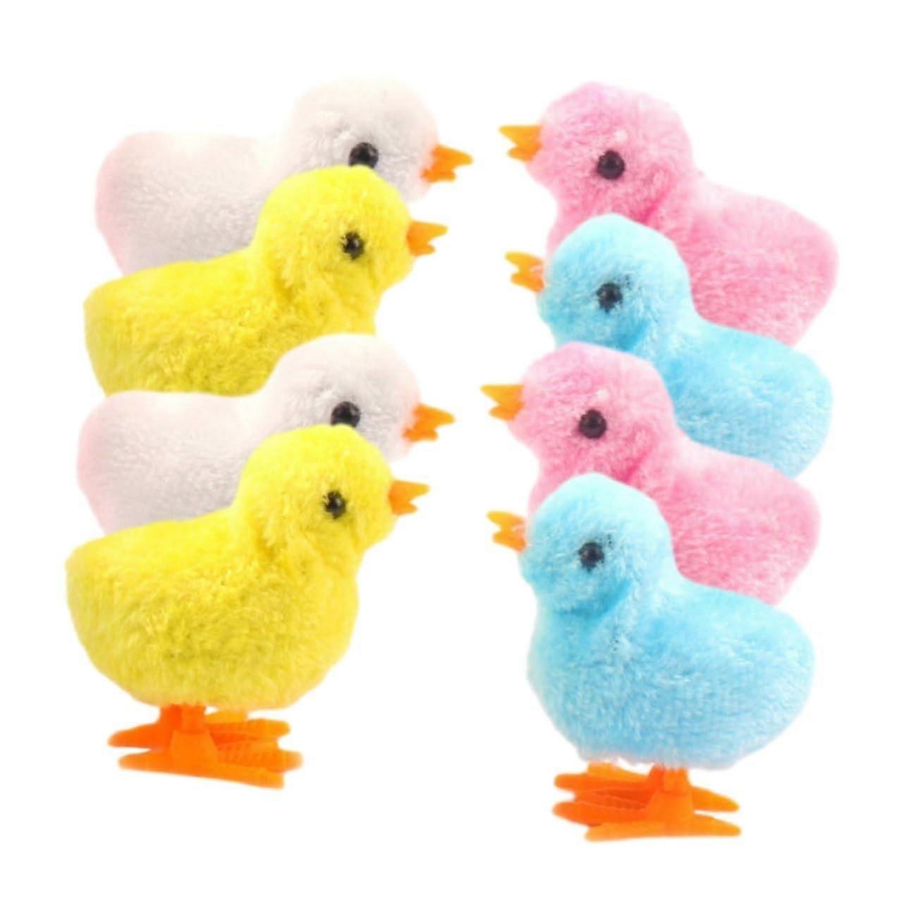 طقم ألعاب دجاج من 8 قطع بألوان عشوائية لحشو سلة عيد الفصح