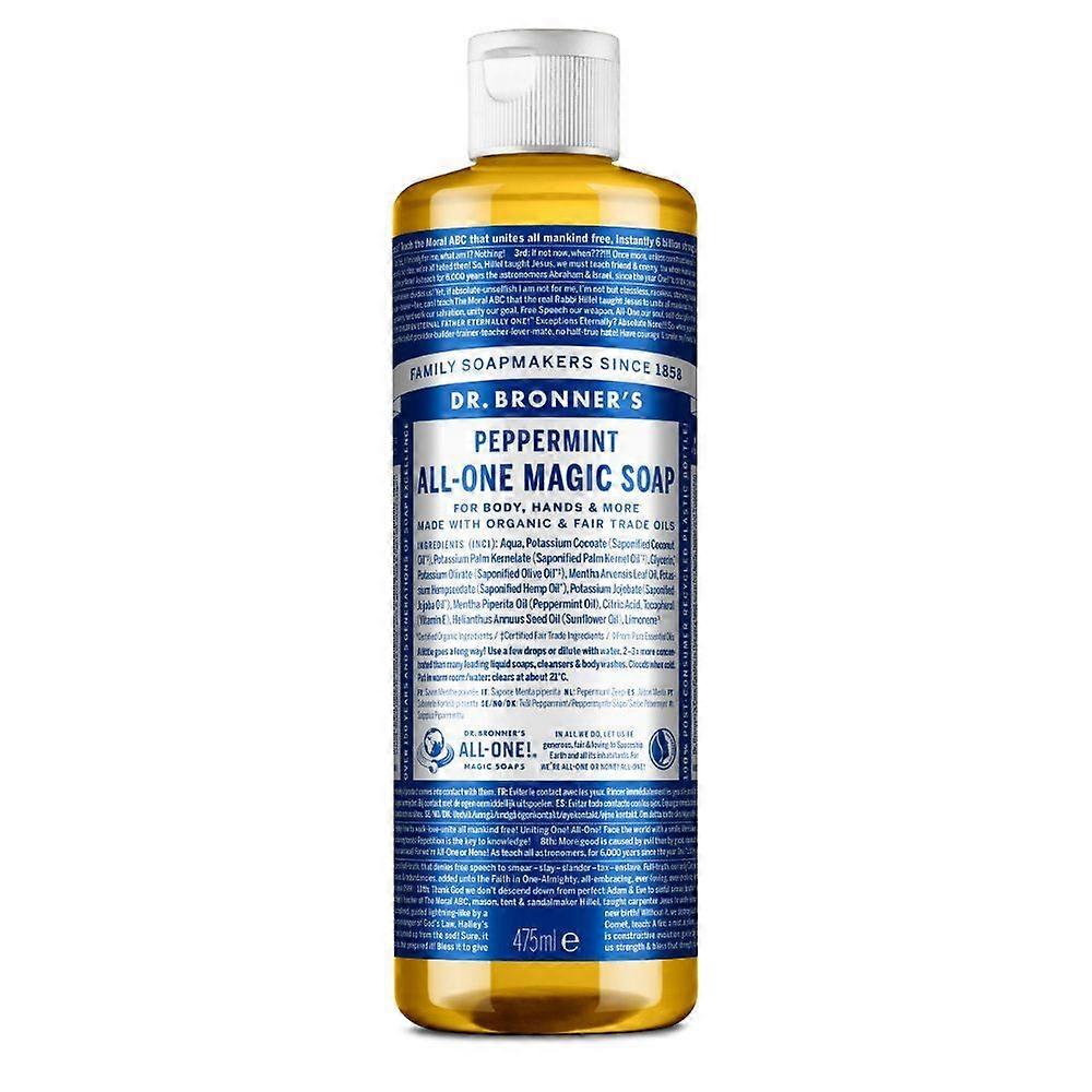 Dr Bronner Organic Peppermint All-One Magic Soap 475ml - 2 Pack