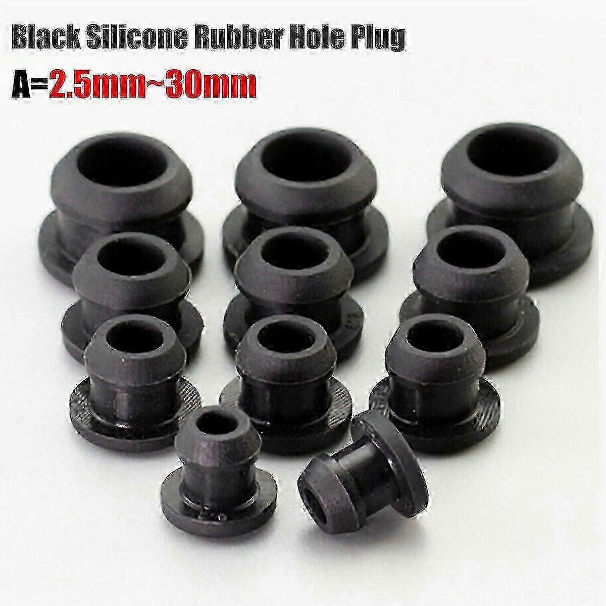 Σιλικόνη καουτσούκ Snap-on Hole Plugs 2.5-30mm μαύρο Blanking καπάκια για σωλήνες και σωλήνες - 14mm μέγεθος (20 τεμάχια πακέτο)