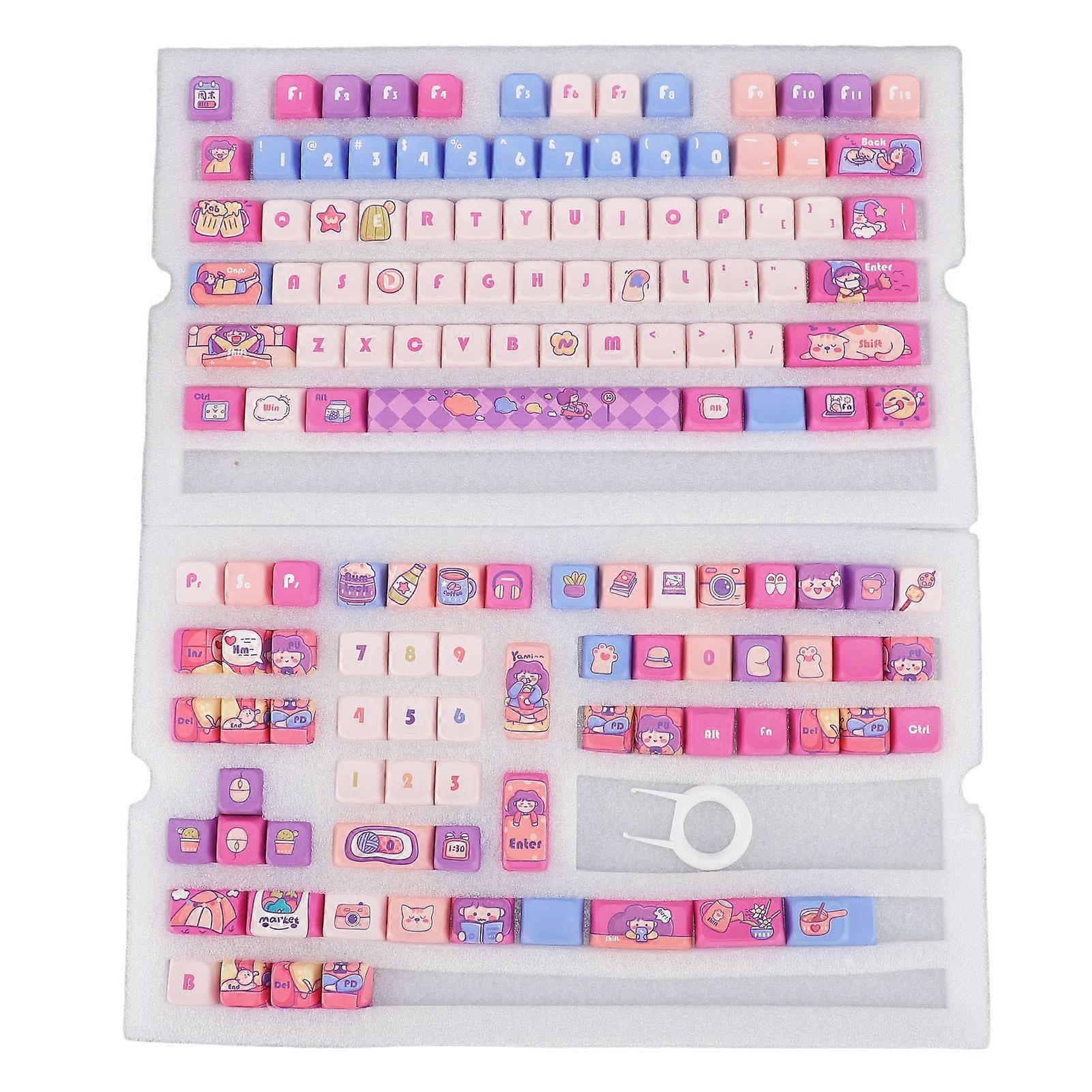 Gaming Keyboard Keycaps 138 Keys MDA PBT Heat Sublimation Replacement Set for Customization