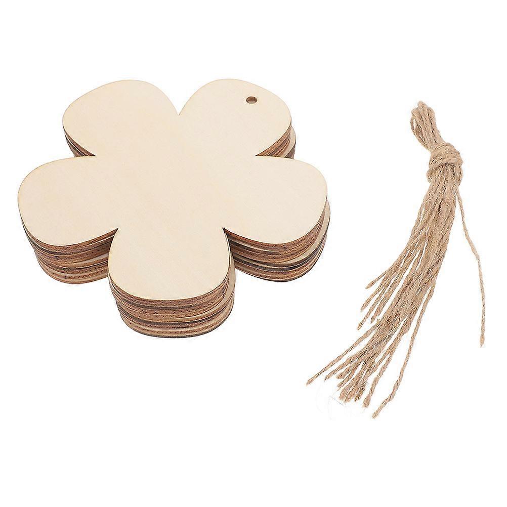 20pcs Unfinished Wooden Flower Cutouts Craft Pieces for DIY Handmade Decorations Wood Slices for Family Fun