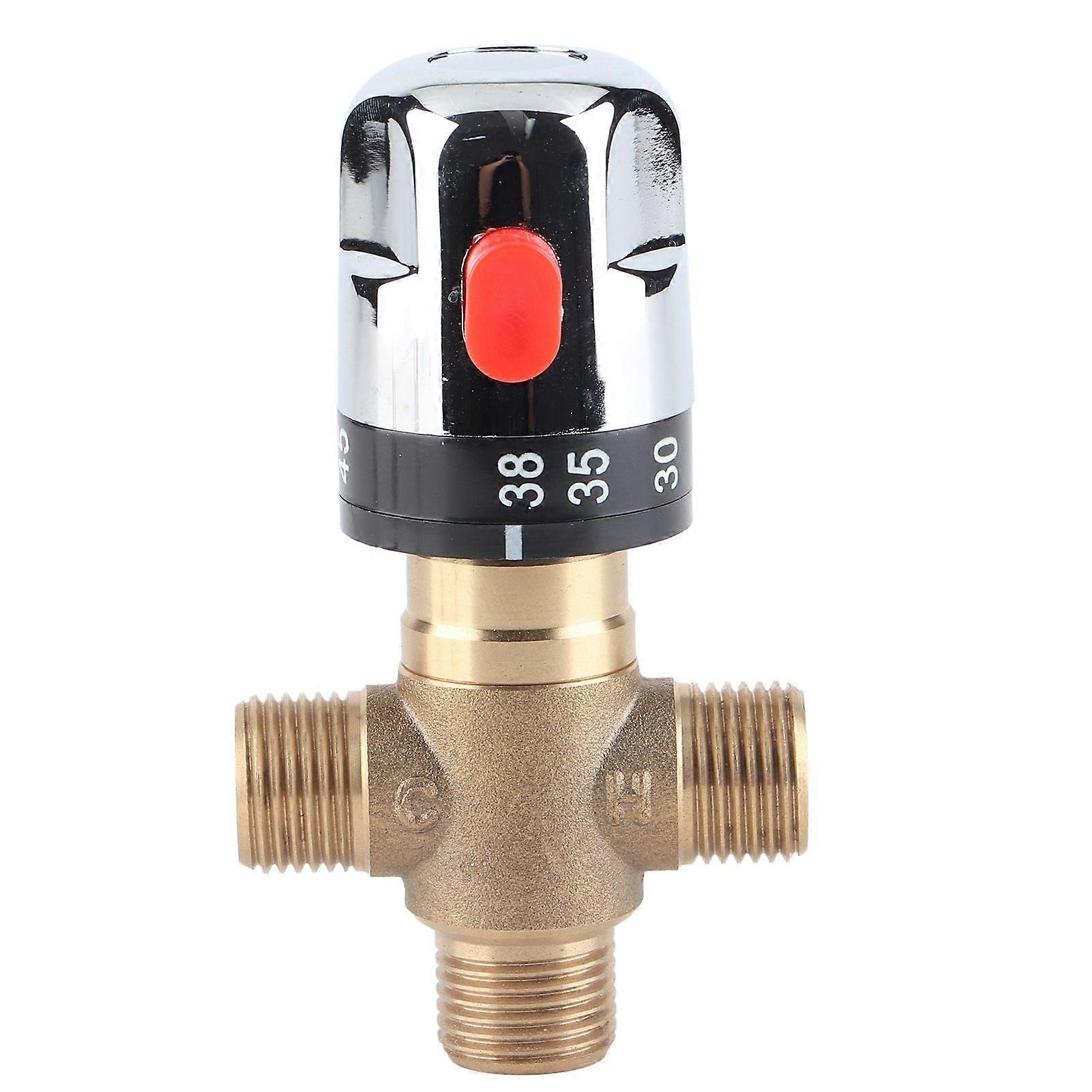 Brass Thermostatic Mixing Valve Water Temperature Pipe Basin Thermostat Control