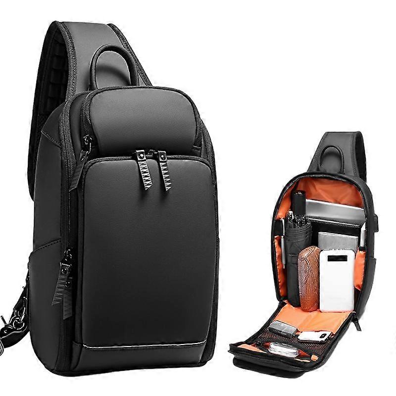 Men's single-shoulder chest bag, 13 inches, multi-functional and large-capacity for both business and sports use