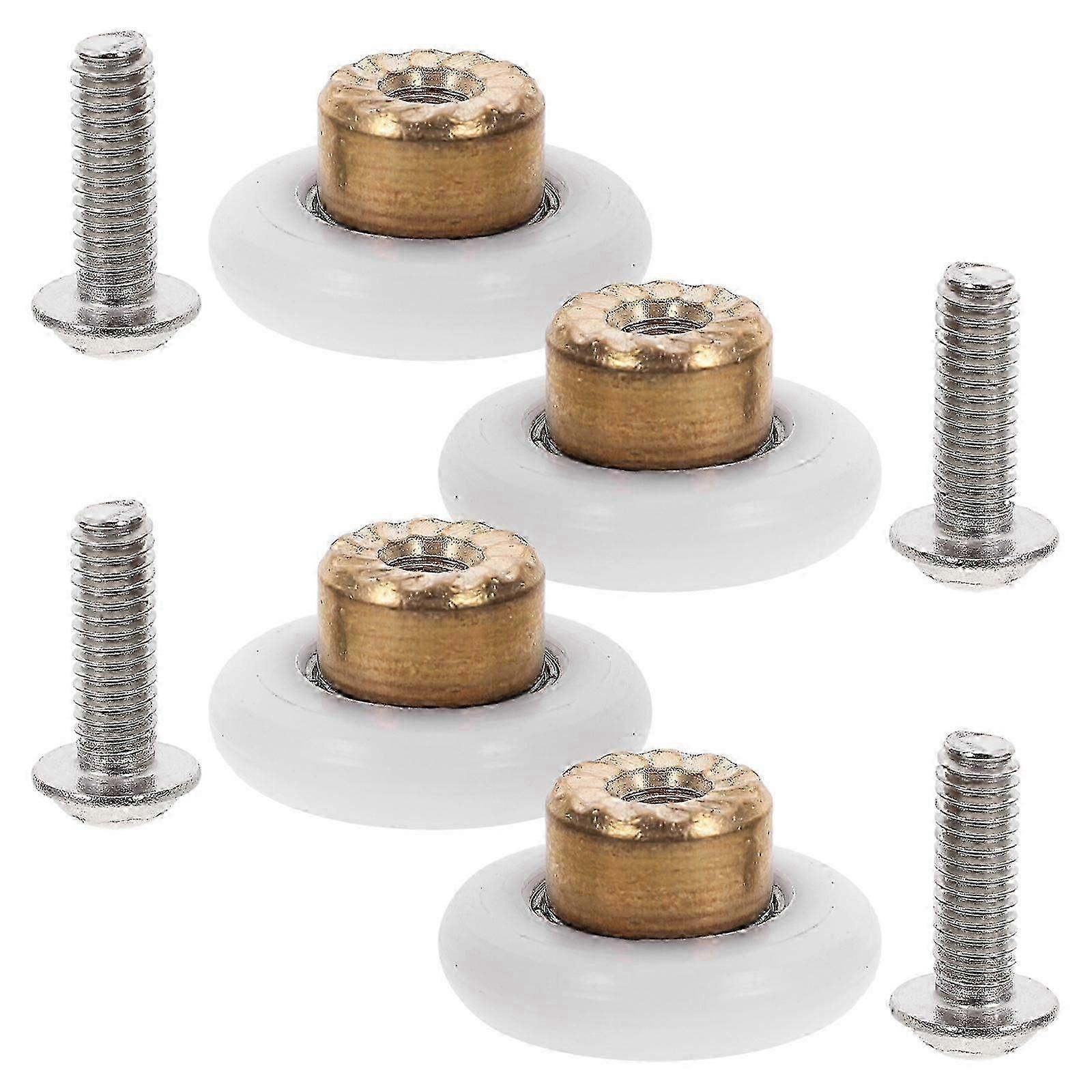 Bathroom Pulley Sliding Shower Door Rollers Property Managers Versatile Application Nylon 4Pcs