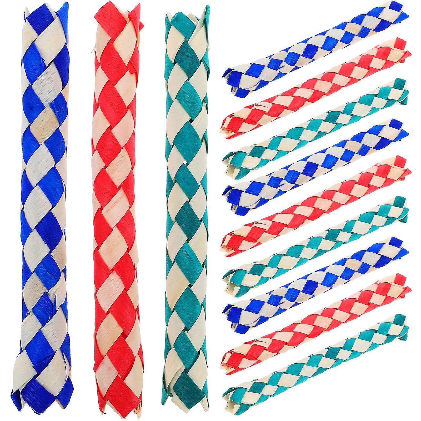 12pcs Finger Traps Birds Parrots Chew Toy Classic Bamboo Finger Traps Chinese Bamboo DIY Toy for Kids Parties Goodie Bag Stuffers Birds Parrots Chew T