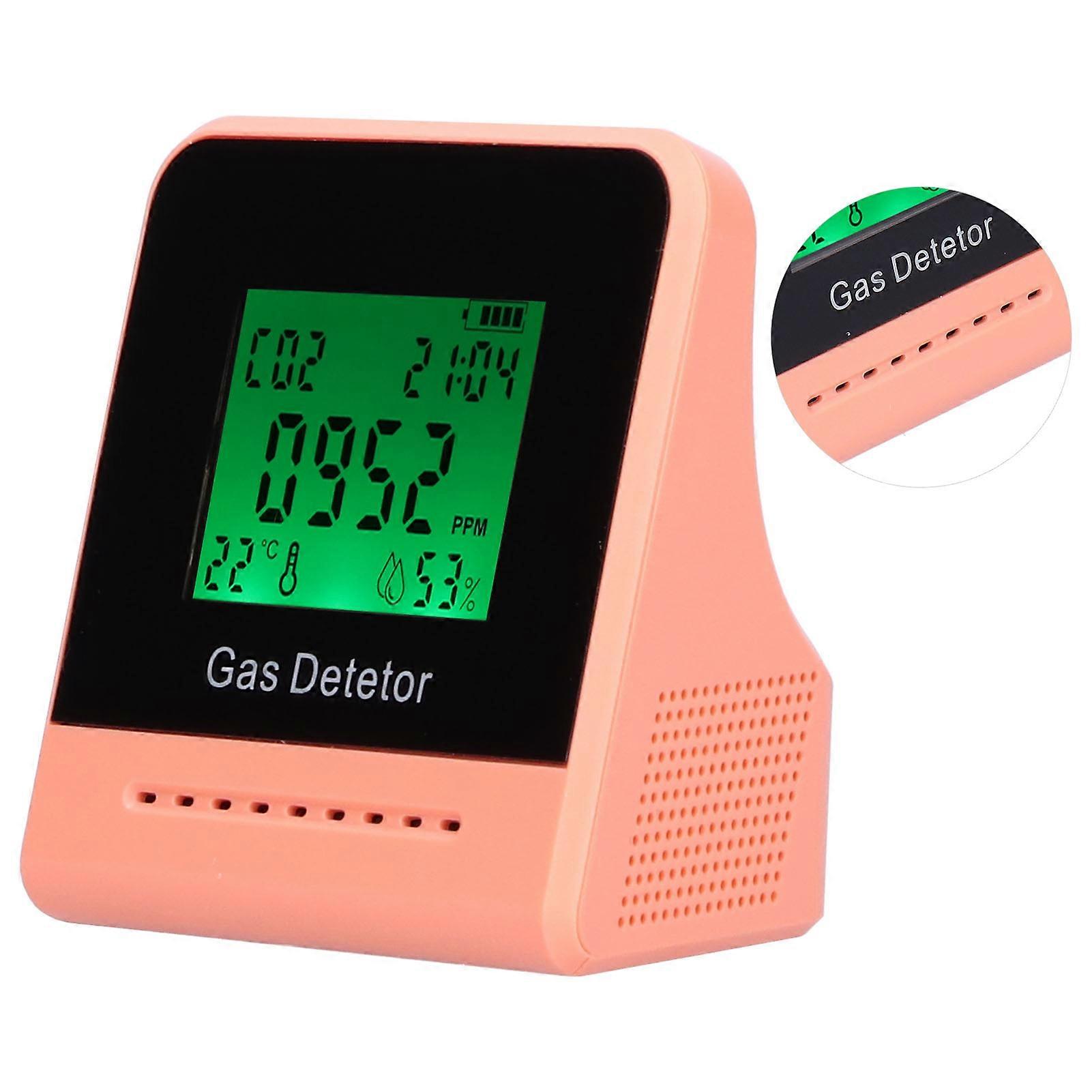 400-5000ppm CO2 Air Quality Detector with Temp, Humidity Monitor, Pink