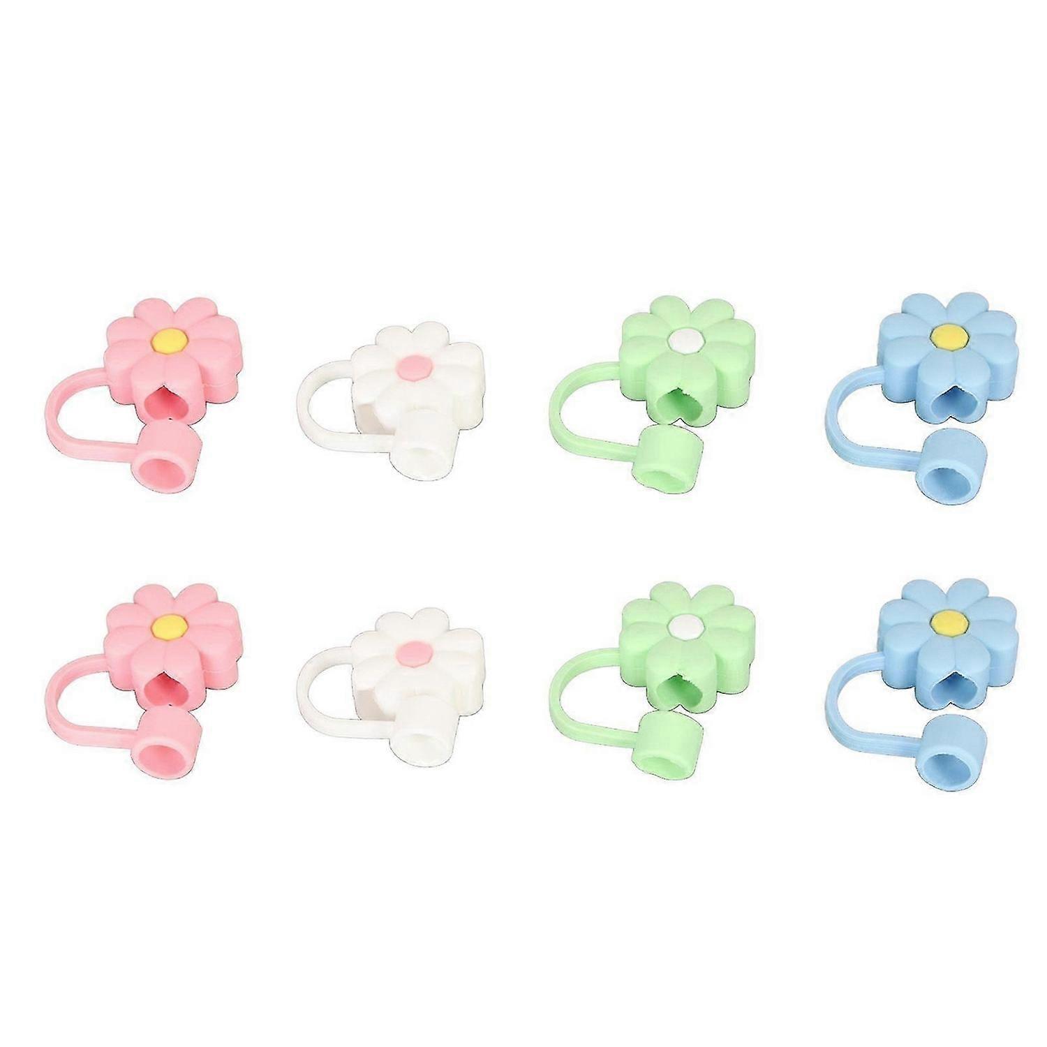 2025 Latest Model 8Pcs Straw Covers Dustproof Decorative Portable Odorless