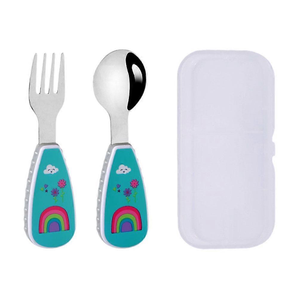 2Pcs Toddler Utensils Cute Toddler Feeding Spoon And Fork Set Innovative Cartoon