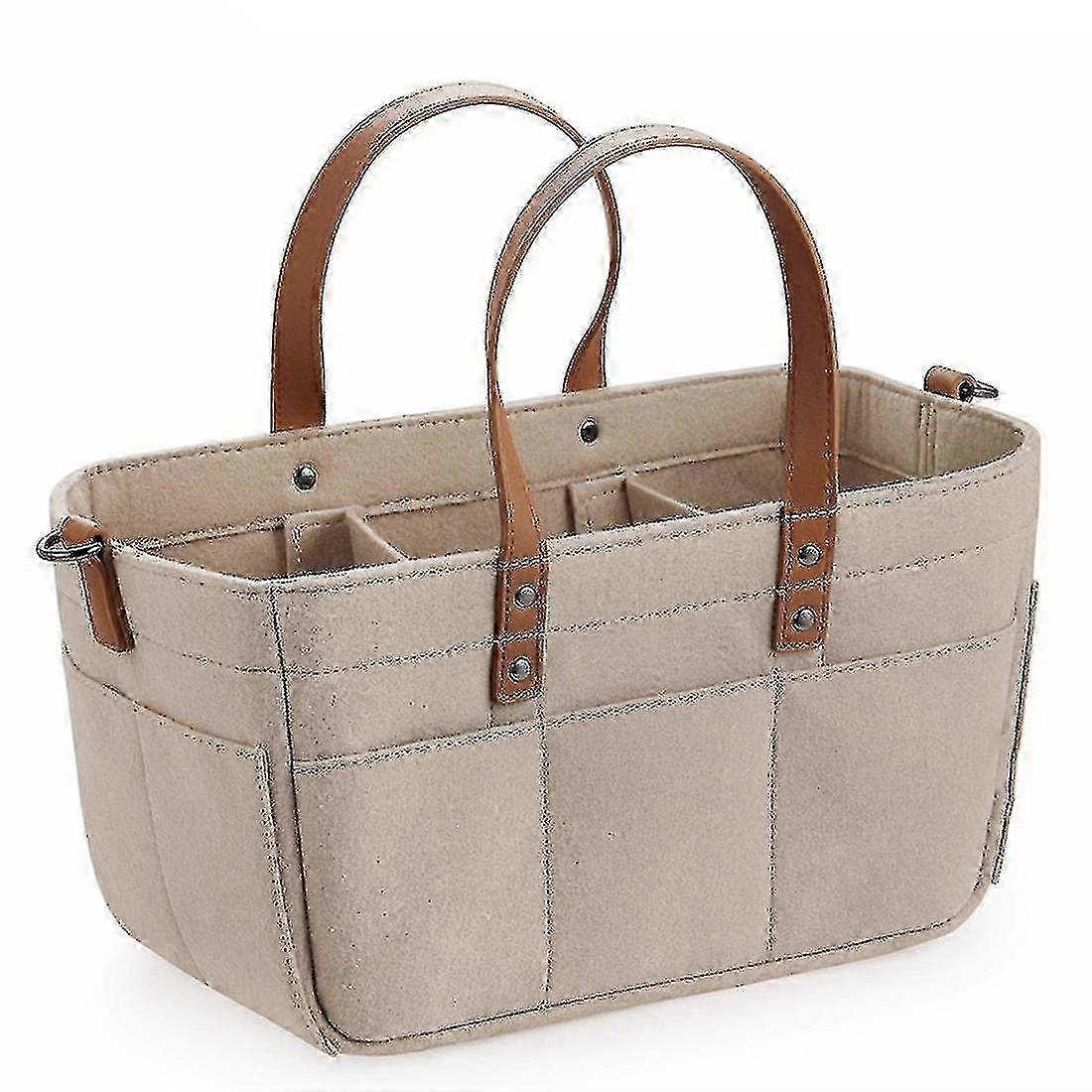 Baby Felt Nursery Organizer Basket Infant Diaper Bag With Handle Changing Nappy Kids A