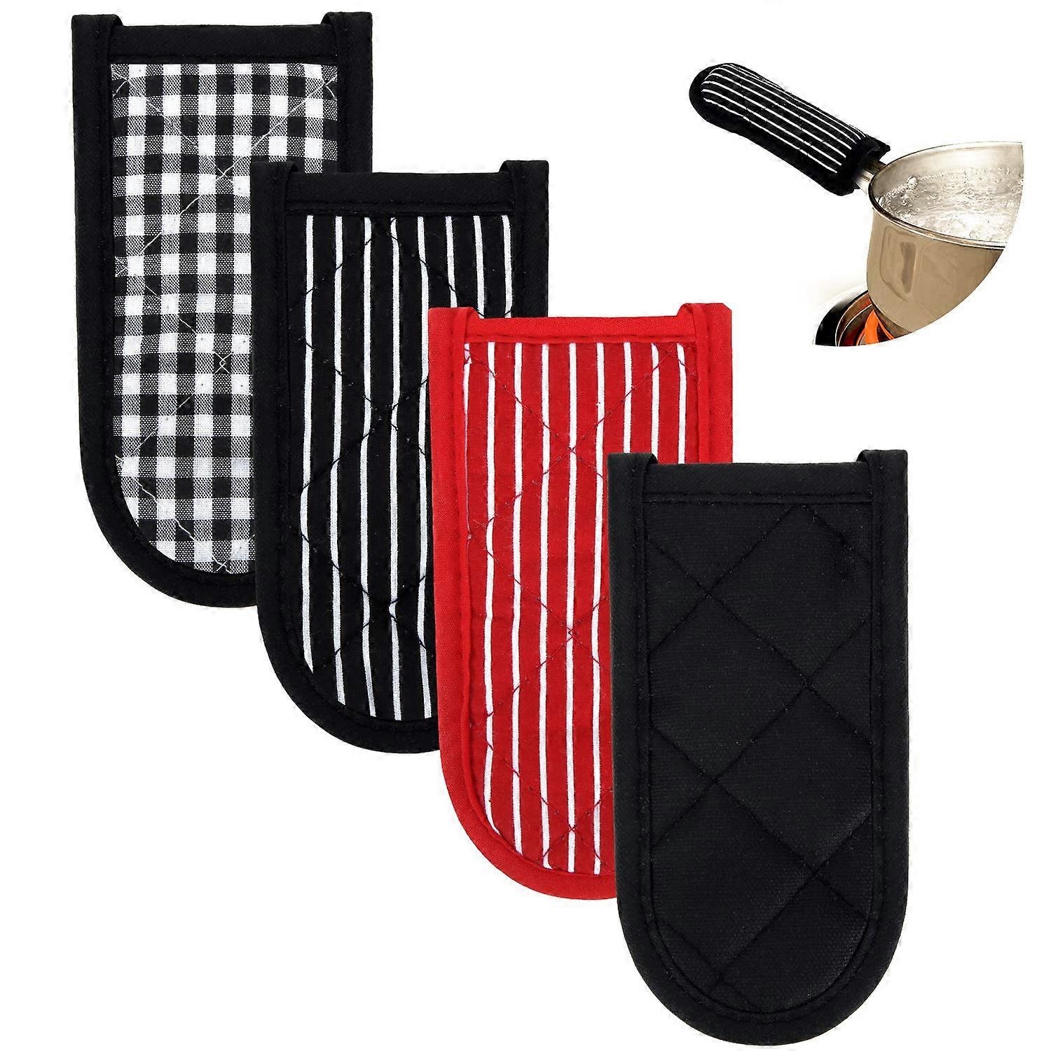 Pan Handle Holders 4Piece Set HeatResistant NonSlip Red Classic Styles Fits Most Pans