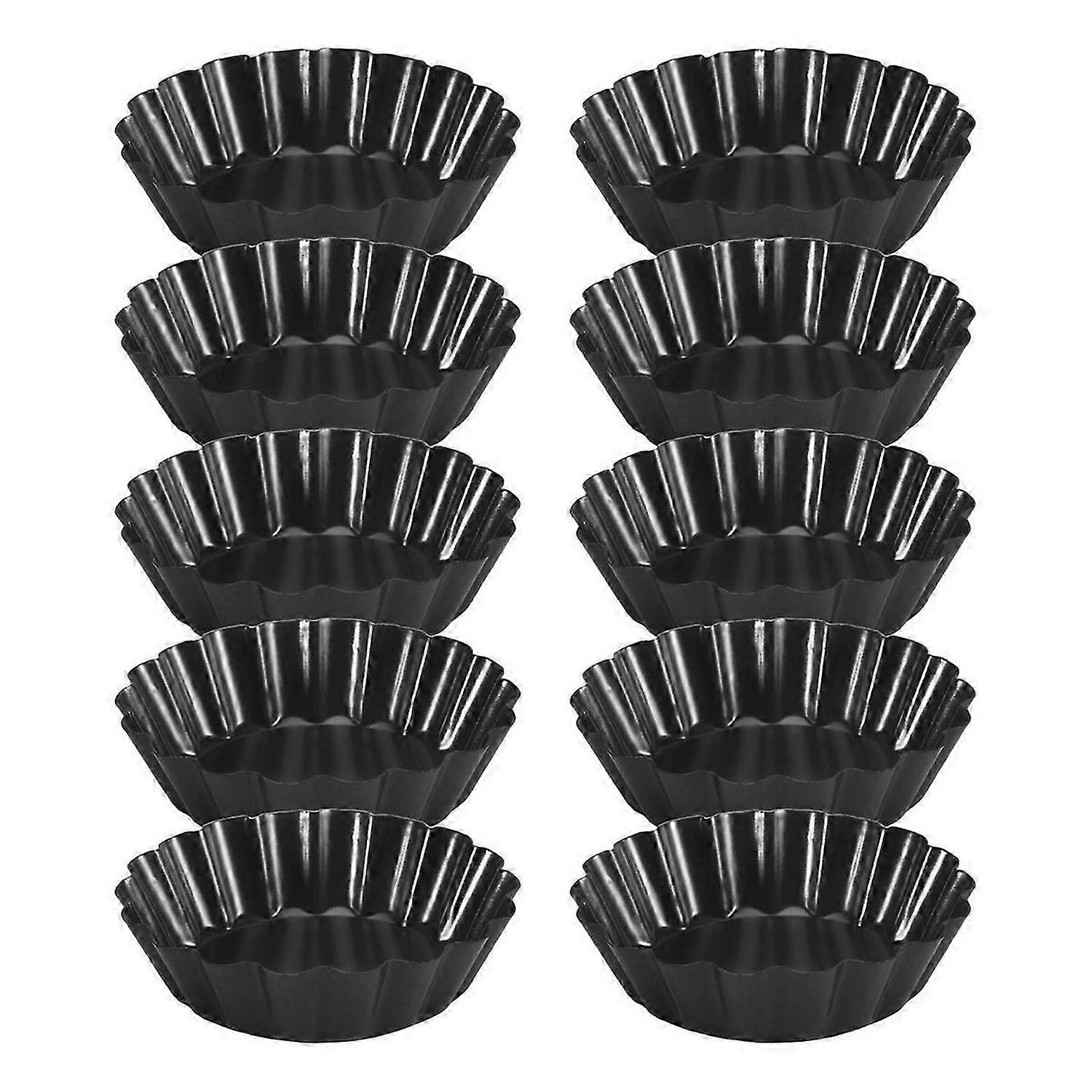 Yumurta Tart Kalıpları, 3 inç Mini Tart Tepsileri Çıkarılabilir Taban (10 Adet)