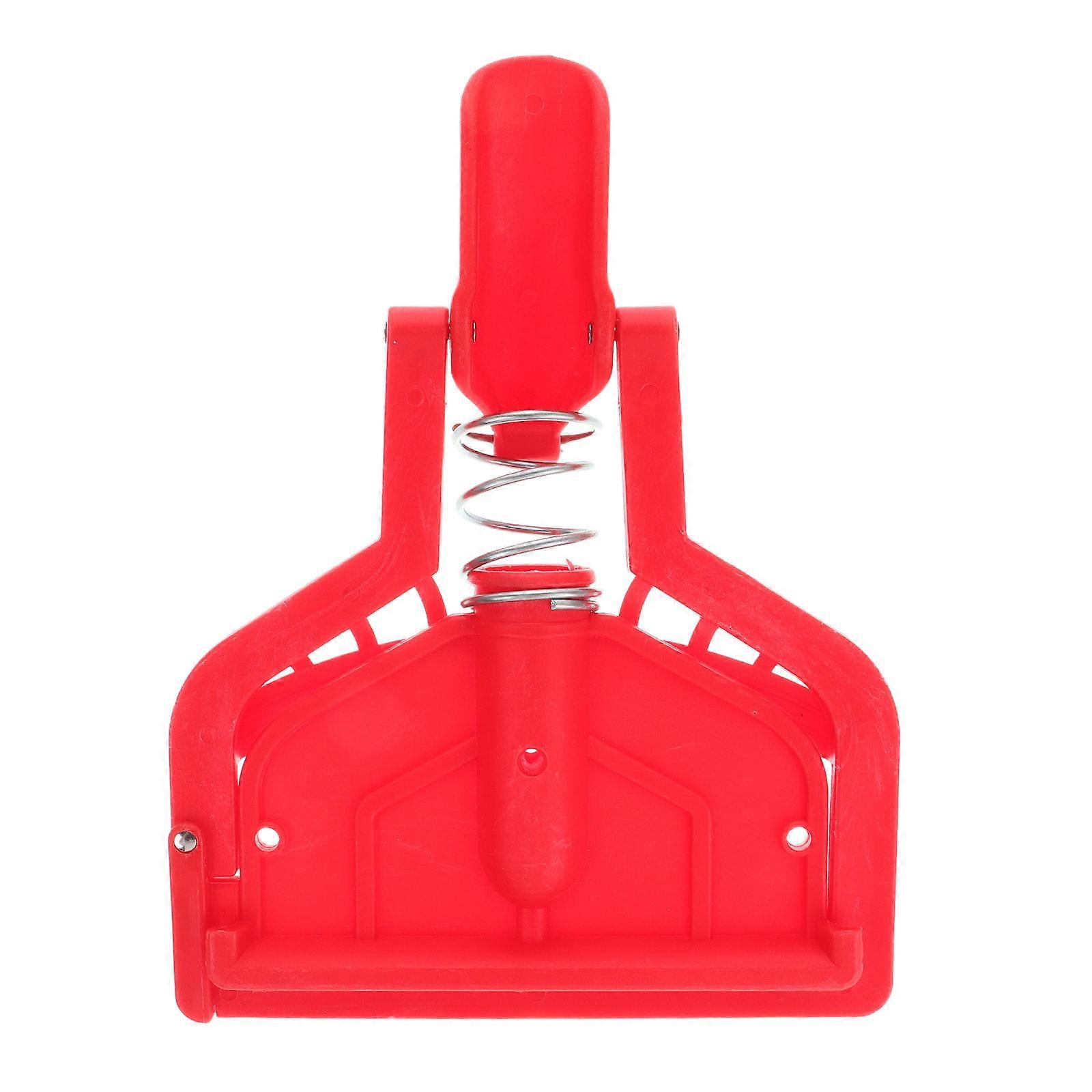 Detachable Mop Clip Head Replacement For Floor Mop Cleaning With Red Plastic Material In Easy Replacement Function 1Pcs