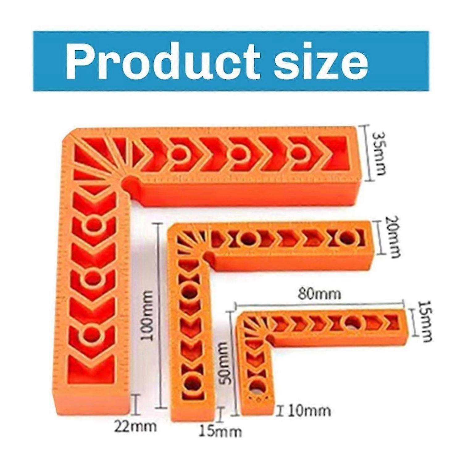 3PCS Right-Angle Positioning Ruler 90 Degree Angle Ruler Carpenter'S Marking Auxiliary Tool L-Type Fixed Tool Locator