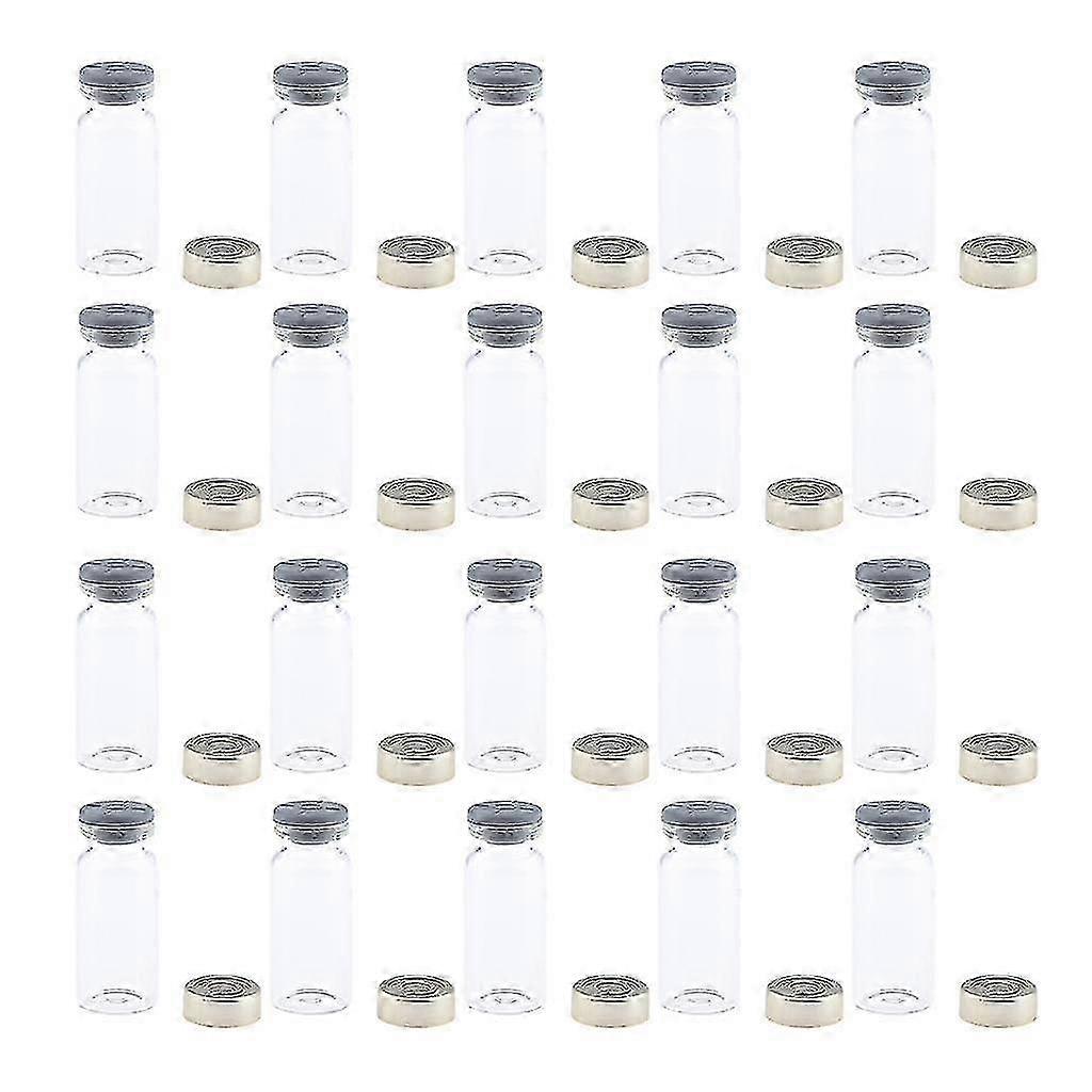 20pcs Empty Sterile Glass Sealed Serum Vials Bottles Liquid Containers 10ml 2025
