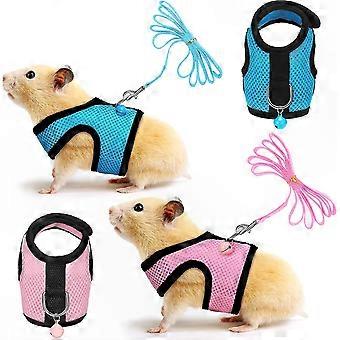Small Pet Harness and Leash Set with Bell for Guinea Pigs, Ferrets, Hamsters, Rabbits, Chinchillas